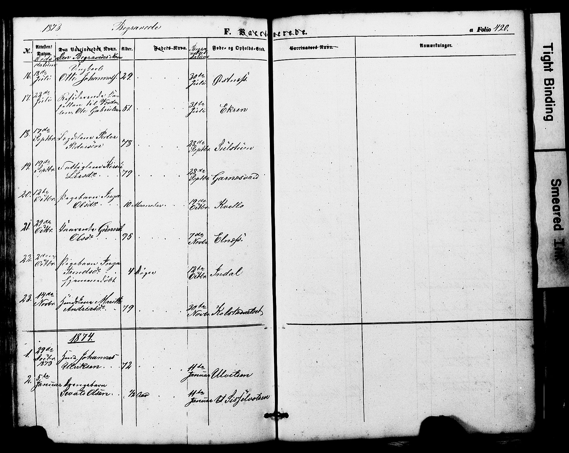 Ministerialprotokoller, klokkerbøker og fødselsregistre - Nord-Trøndelag, AV/SAT-A-1458/724/L0268: Parish register (copy) no. 724C04, 1846-1878, p. 420