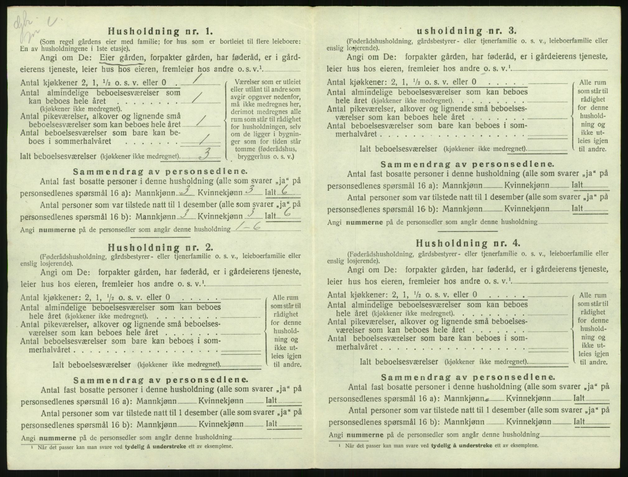 SAST, 1920 census for Bjerkreim, 1920, p. 581