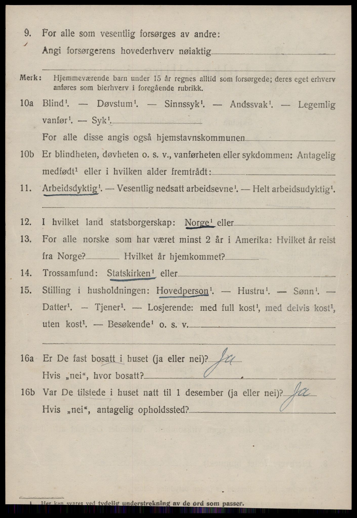 SAT, 1920 census for Øksendal, 1920, p. 240
