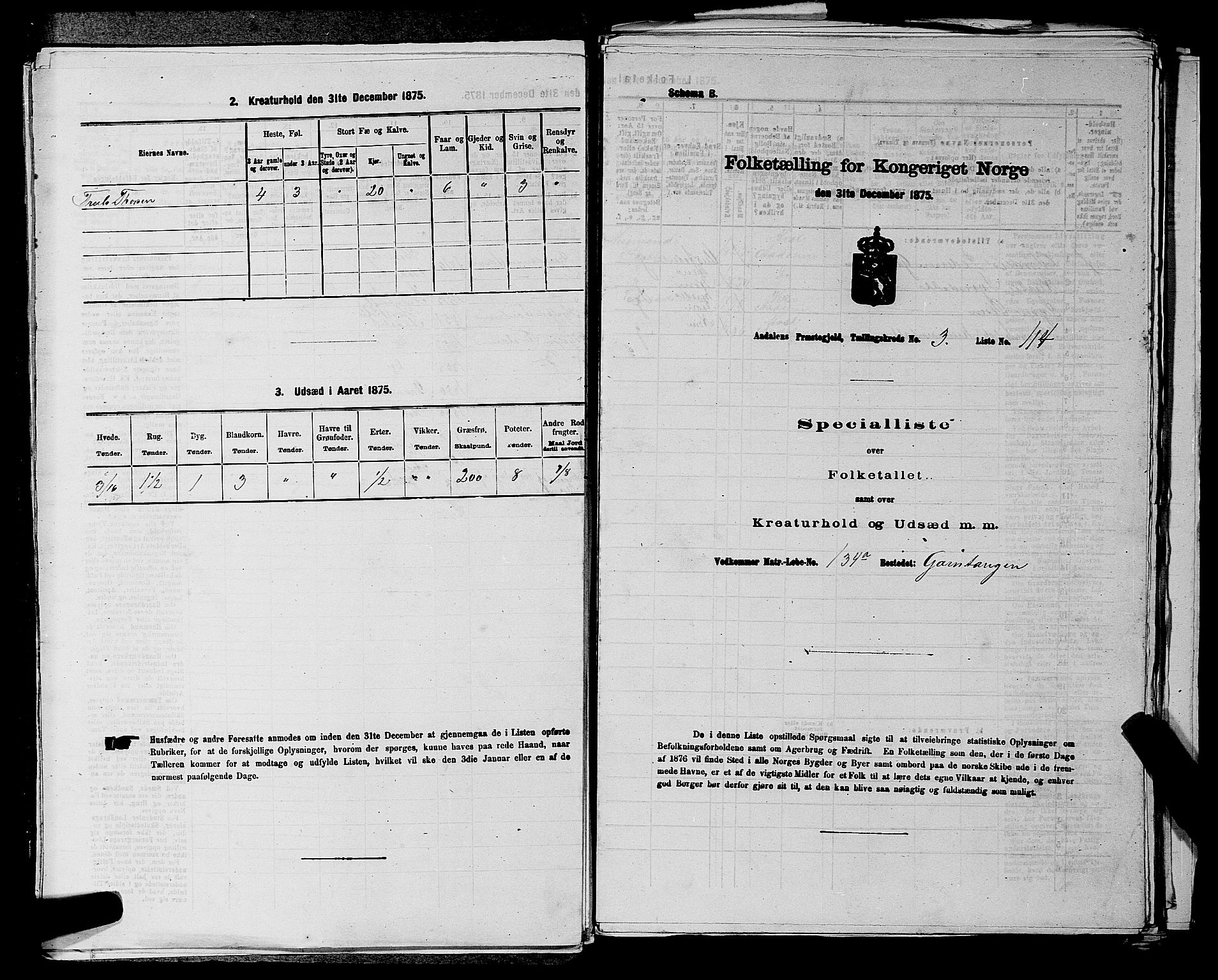 SAKO, 1875 census for 0614P Ådal, 1875, p. 631