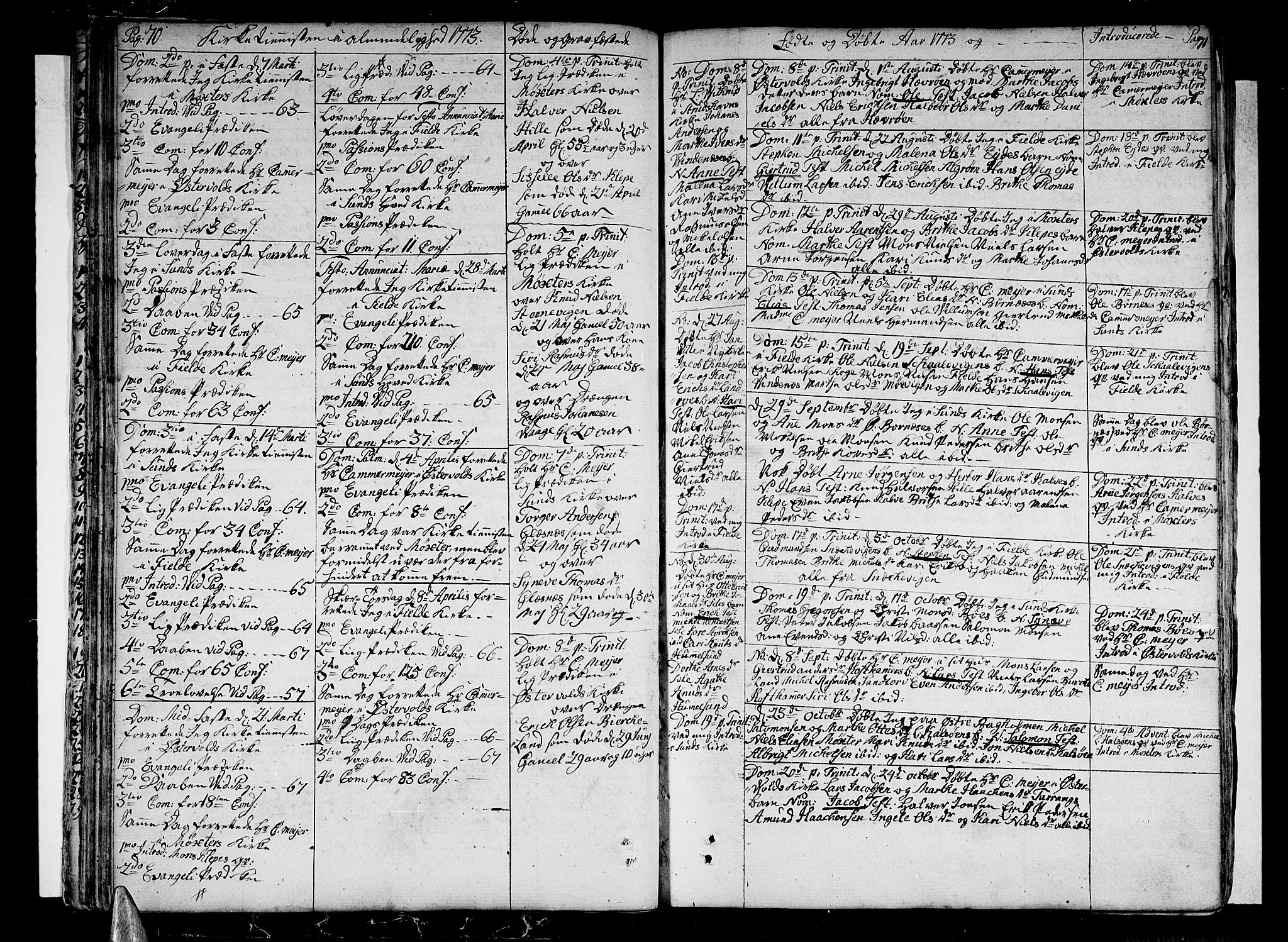 Sund sokneprestembete, AV/SAB-A-99930: Parish register (official) no. A 5, 1770-1795, p. 70-71