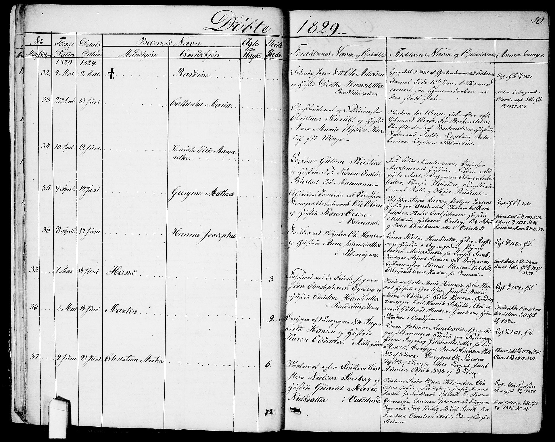 Garnisonsmenigheten Kirkebøker, SAO/A-10846/G/Ga/L0004: Parish register (copy) no. 4, 1828-1840, p. 10