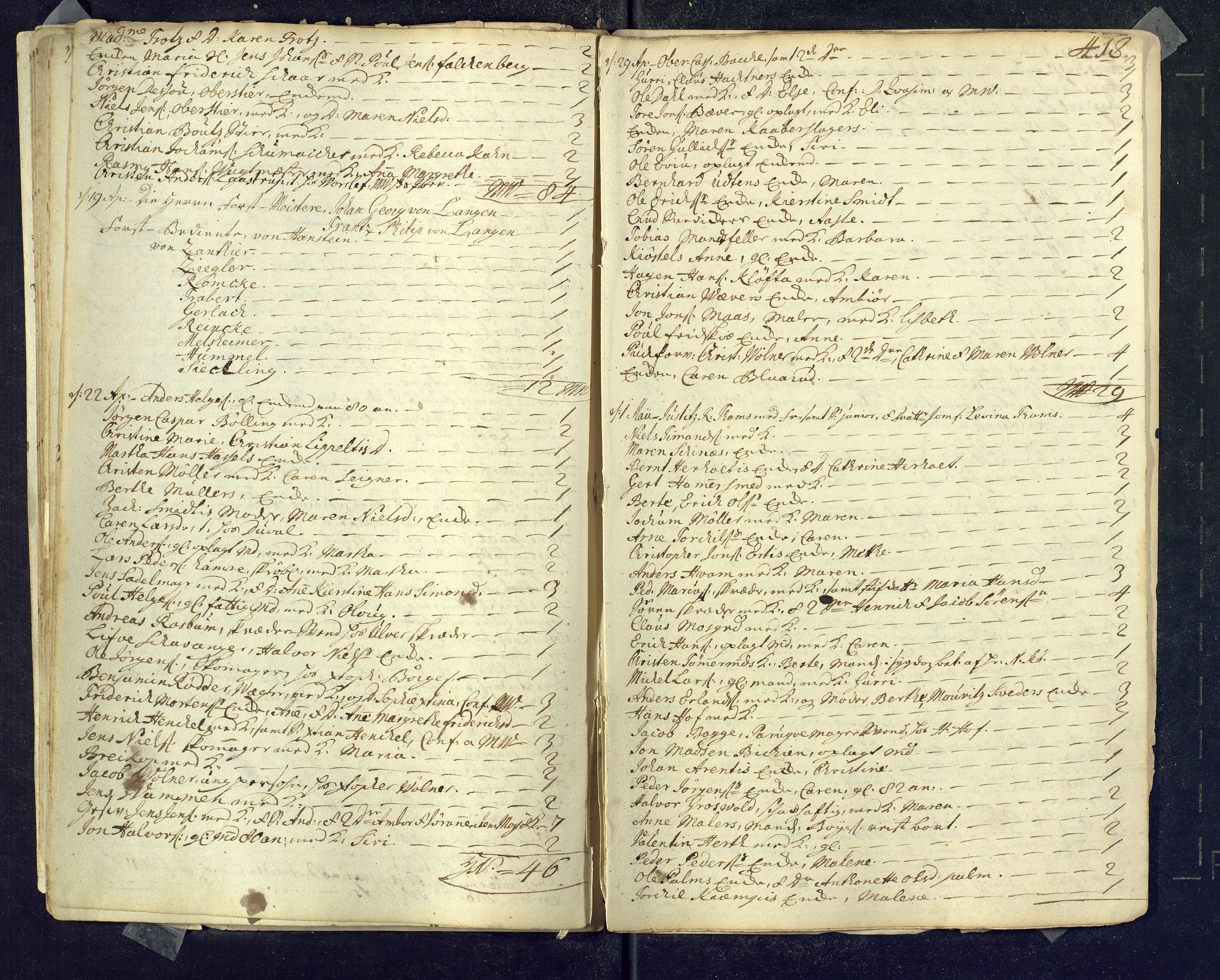 Kongsberg kirkebøker, AV/SAKO-A-22/M/Ma/L0001: Communicants register no. 1, 1731-1739, p. 418