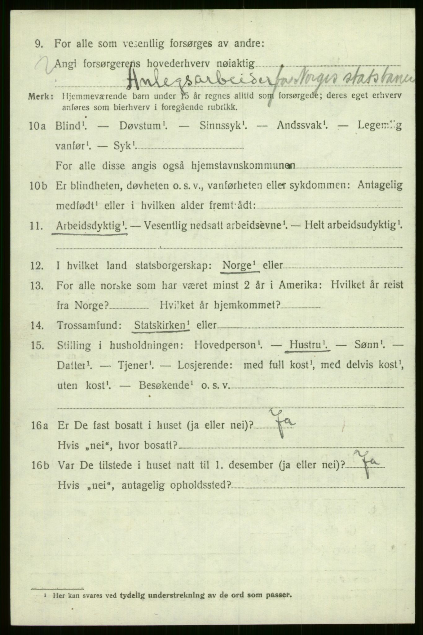 SAB, 1920 census for Evanger, 1920, p. 4234