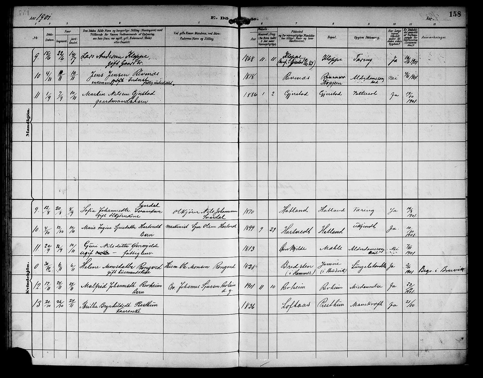 Haus sokneprestembete, AV/SAB-A-75601/H/Hab: Parish register (copy) no. C 3, 1893-1906, p. 158