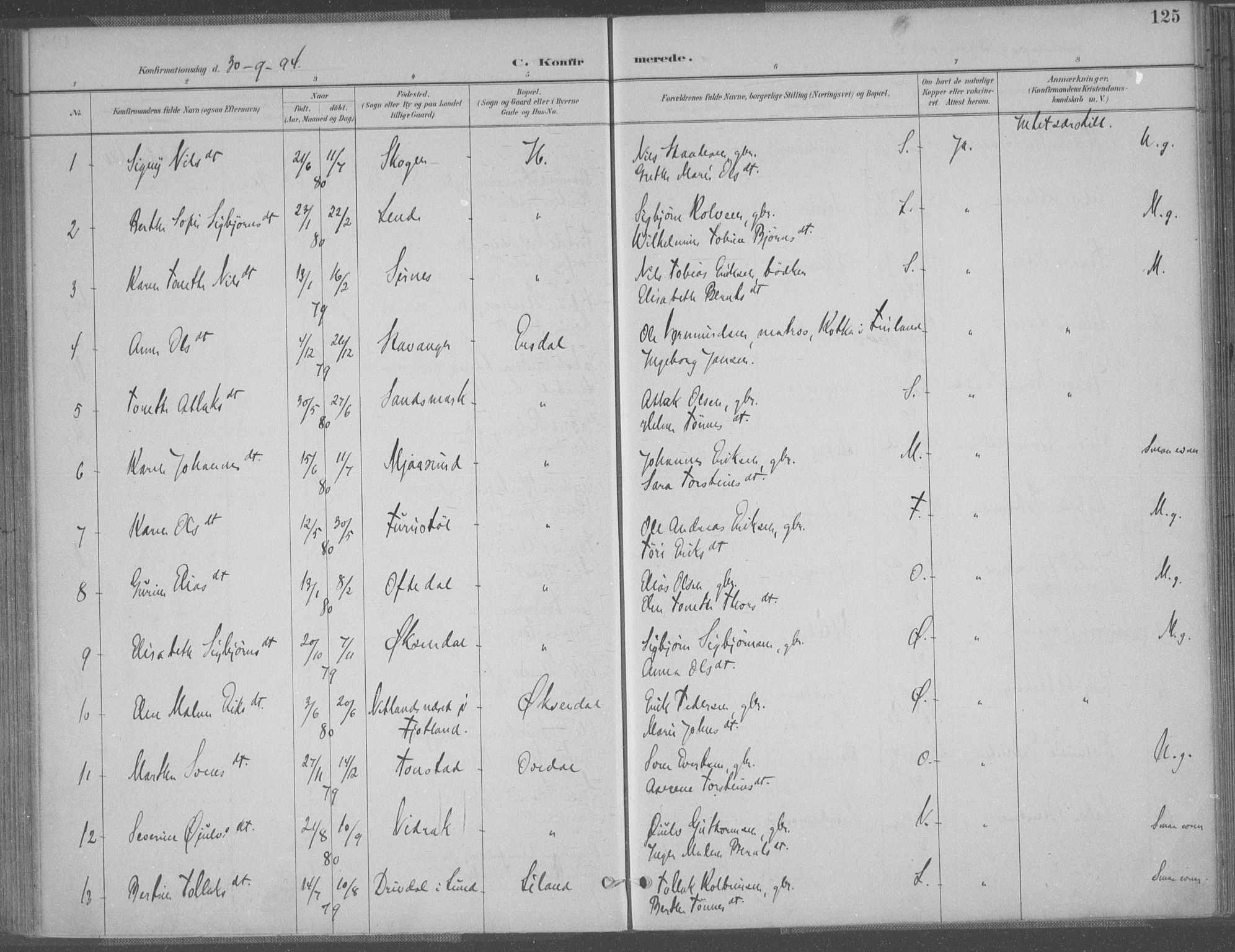 Bakke sokneprestkontor, AV/SAK-1111-0002/F/Fa/Faa/L0008: Parish register (official) no. A 8, 1887-1911, p. 125