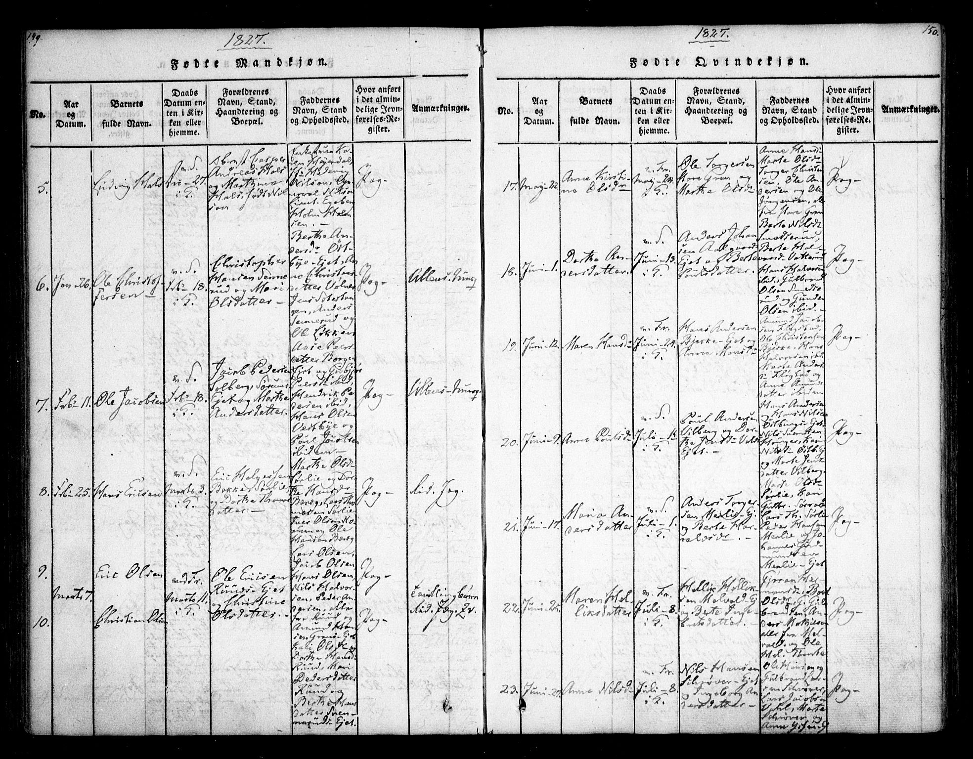 Sørum prestekontor Kirkebøker, AV/SAO-A-10303/F/Fa/L0003: Parish register (official) no. I 3, 1814-1829, p. 149-150