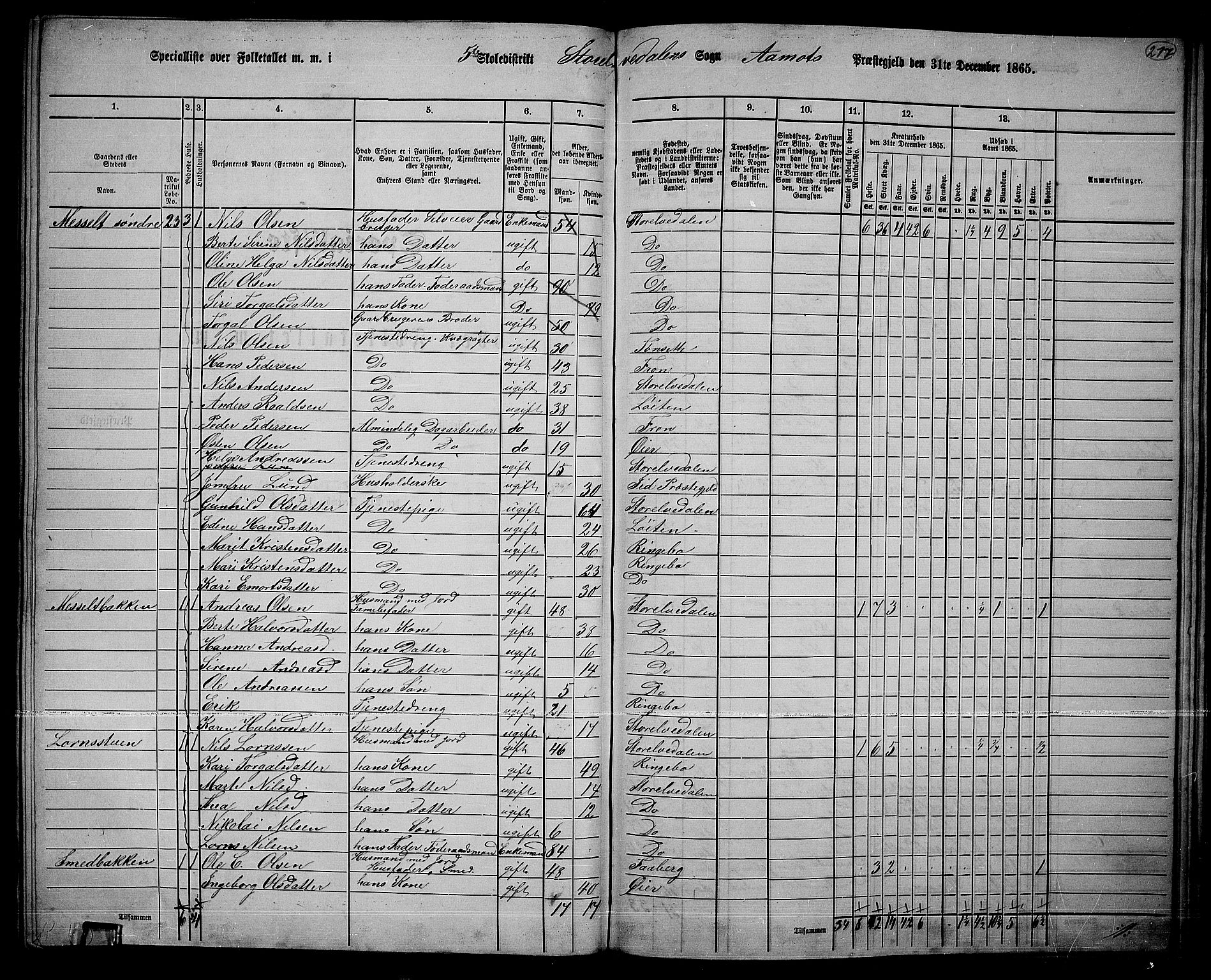 RA, 1865 census for Åmot, 1865, p. 187