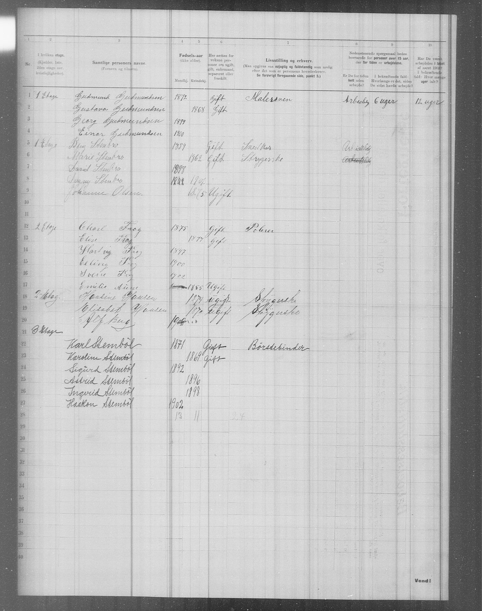 OBA, Municipal Census 1902 for Kristiania, 1902, p. 4643