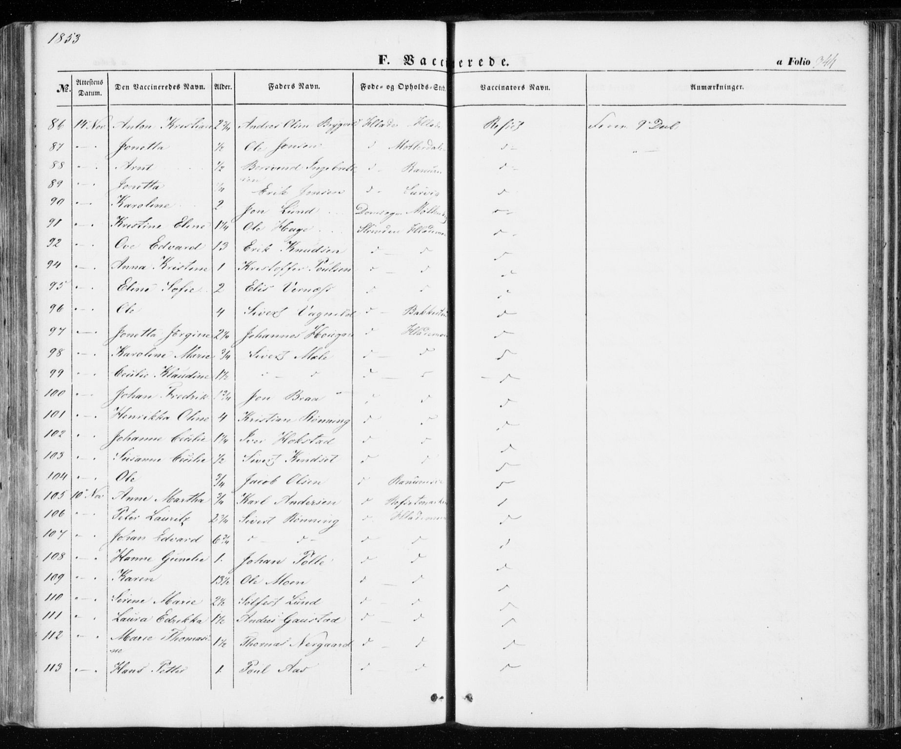 Ministerialprotokoller, klokkerbøker og fødselsregistre - Sør-Trøndelag, AV/SAT-A-1456/606/L0291: Parish register (official) no. 606A06, 1848-1856, p. 344