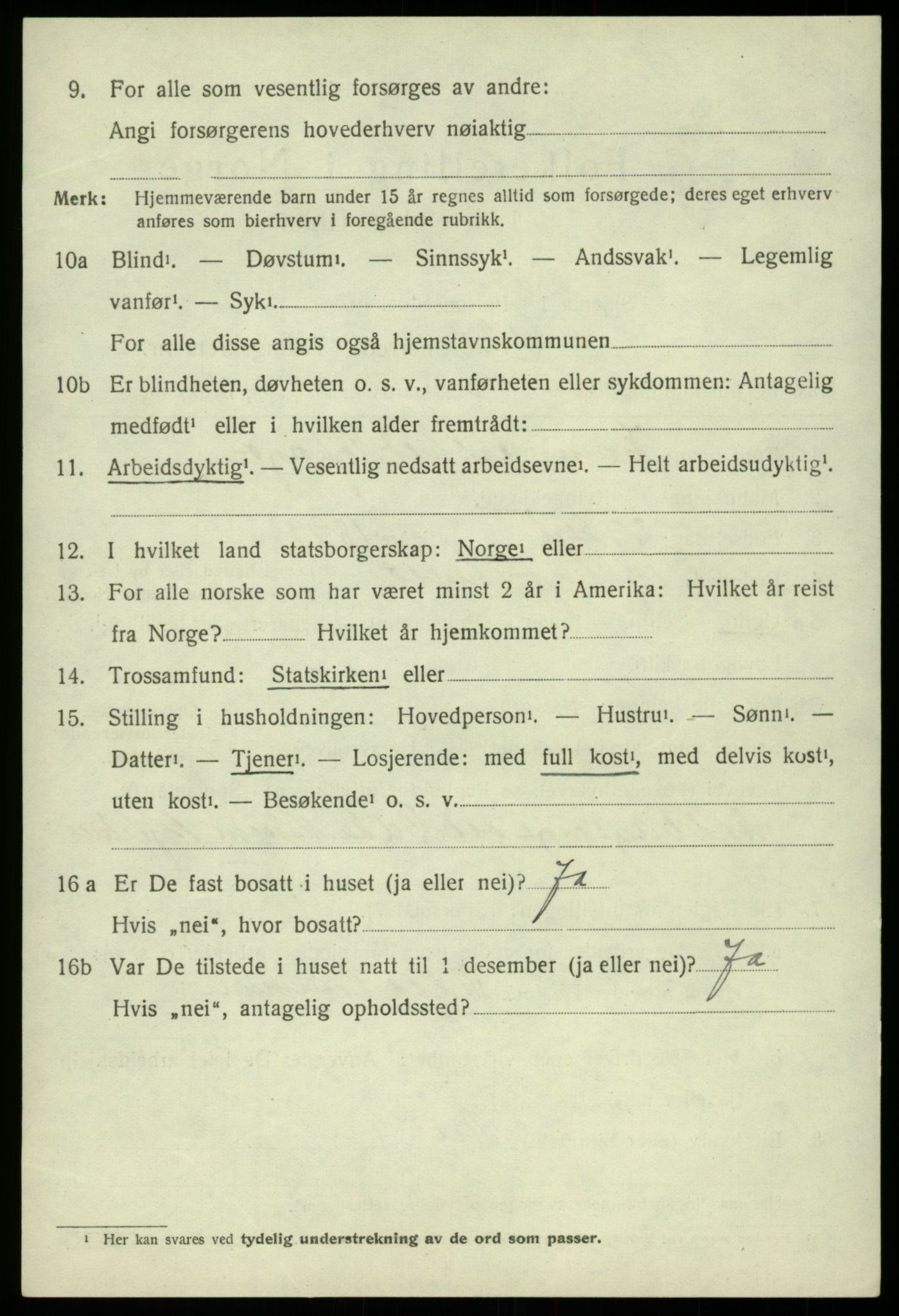 SAB, 1920 census for Odda, 1920, p. 4094