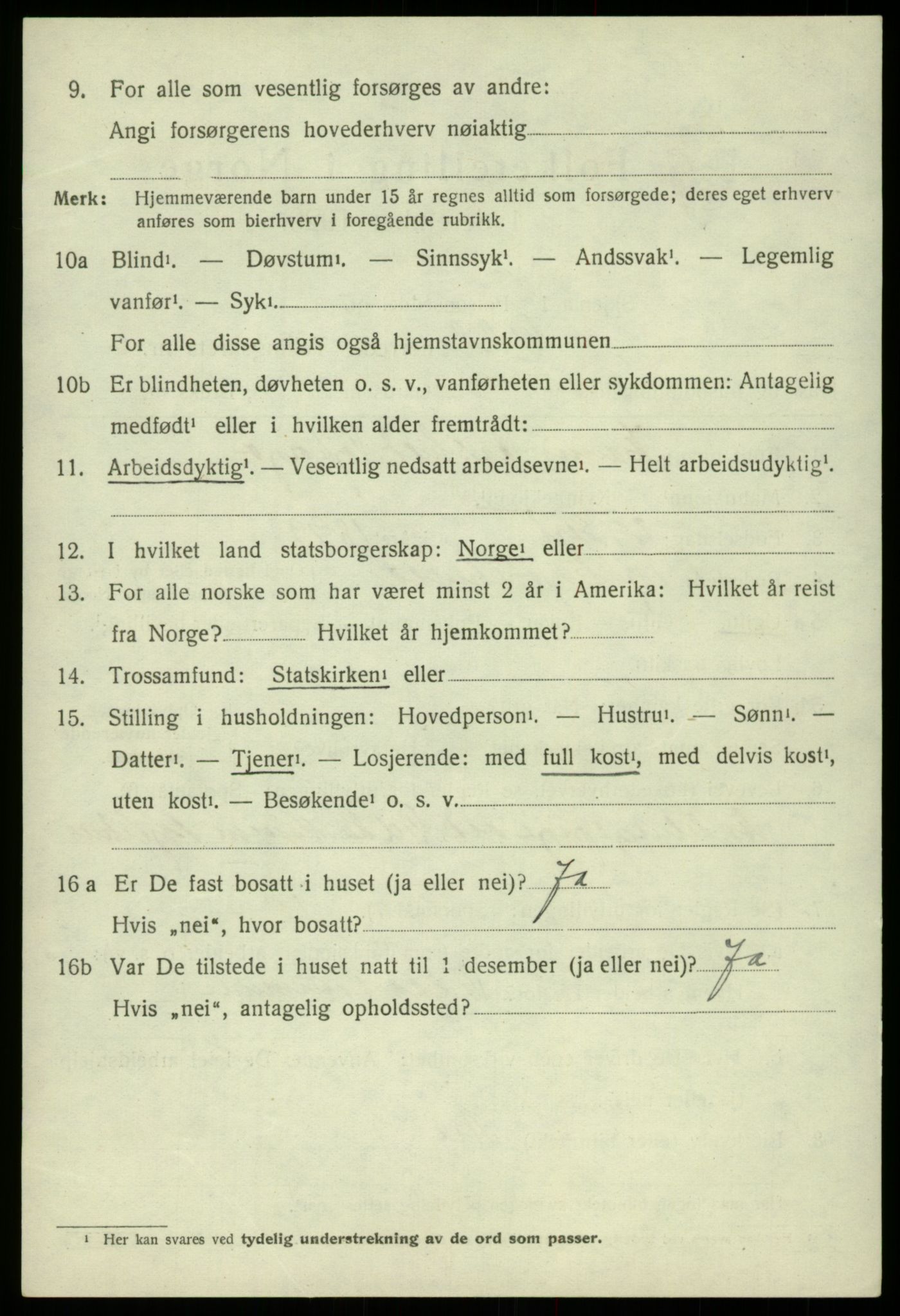 SAB, 1920 census for Odda, 1920, p. 4094