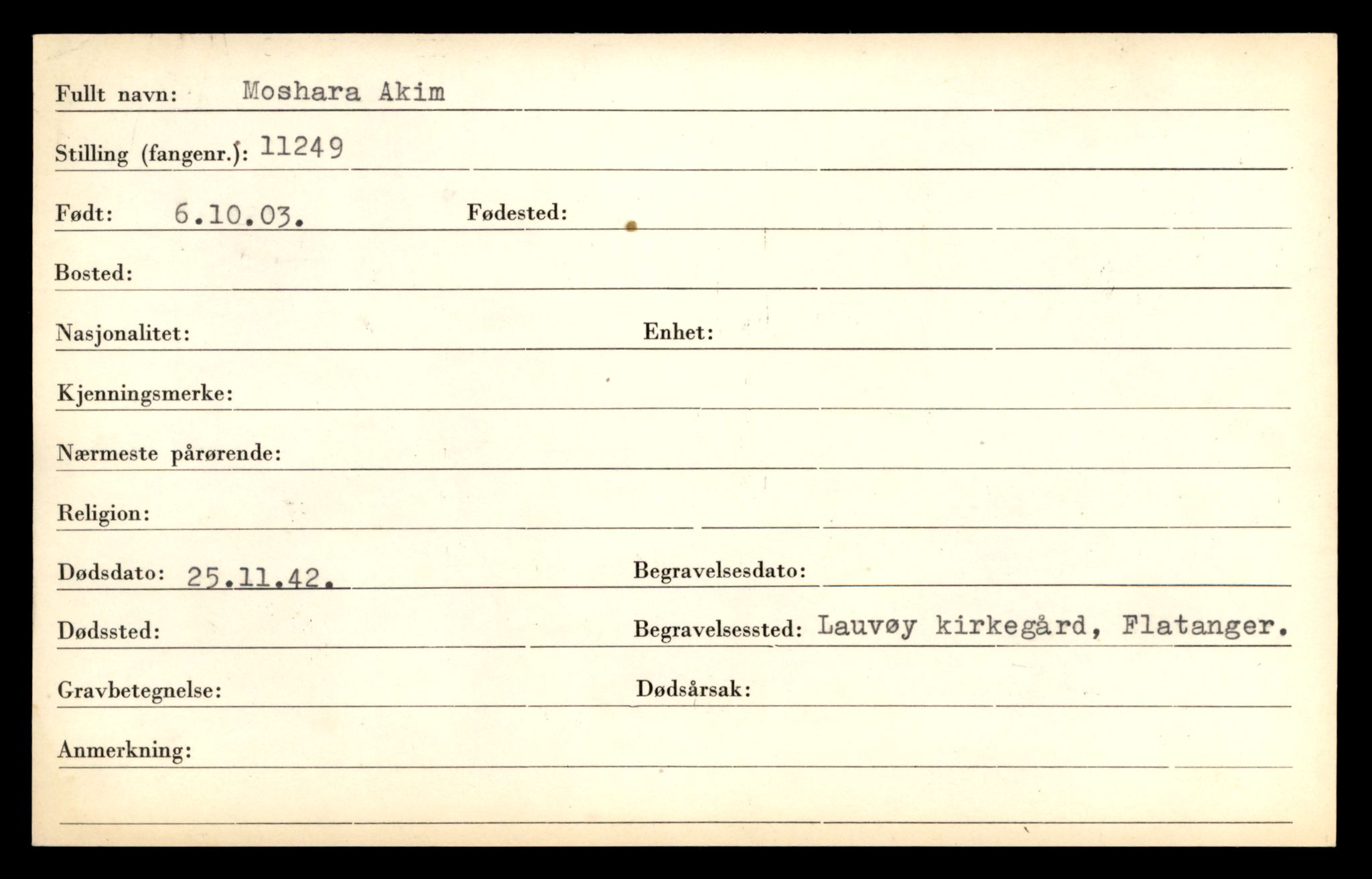 Distriktskontoret for krigsgraver, AV/SAT-A-5030/E/L0005: Kasett/kartotek over falne Britiske og tyske solater, samt andre nasjoners krigsgraver, 1945, p. 519