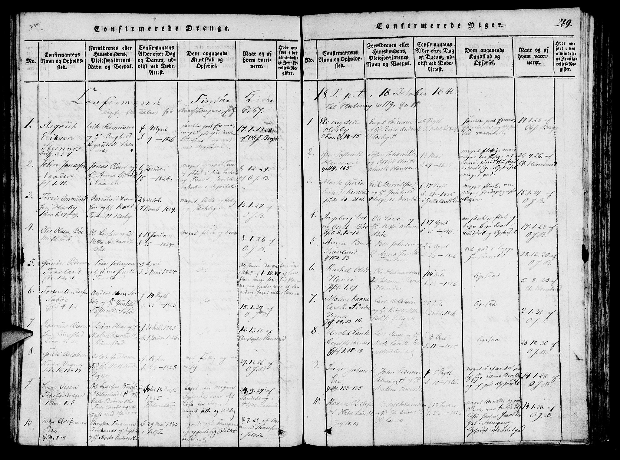 Finnøy sokneprestkontor, SAST/A-101825/H/Ha/Haa/L0006: Parish register (official) no. A 6, 1816-1846, p. 269