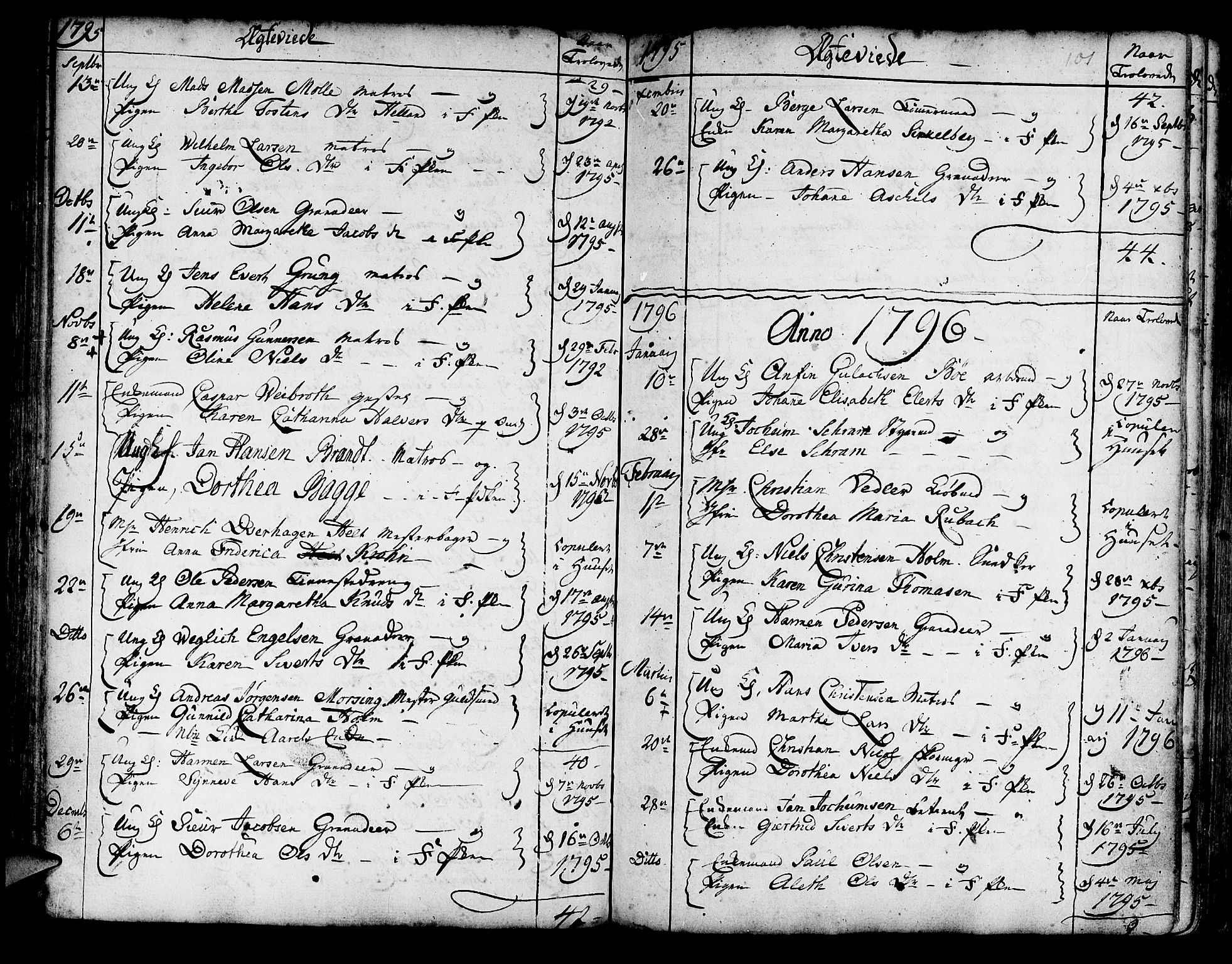 Korskirken sokneprestembete, AV/SAB-A-76101/H/Haa/L0009: Parish register (official) no. A 9, 1743-1861, p. 101