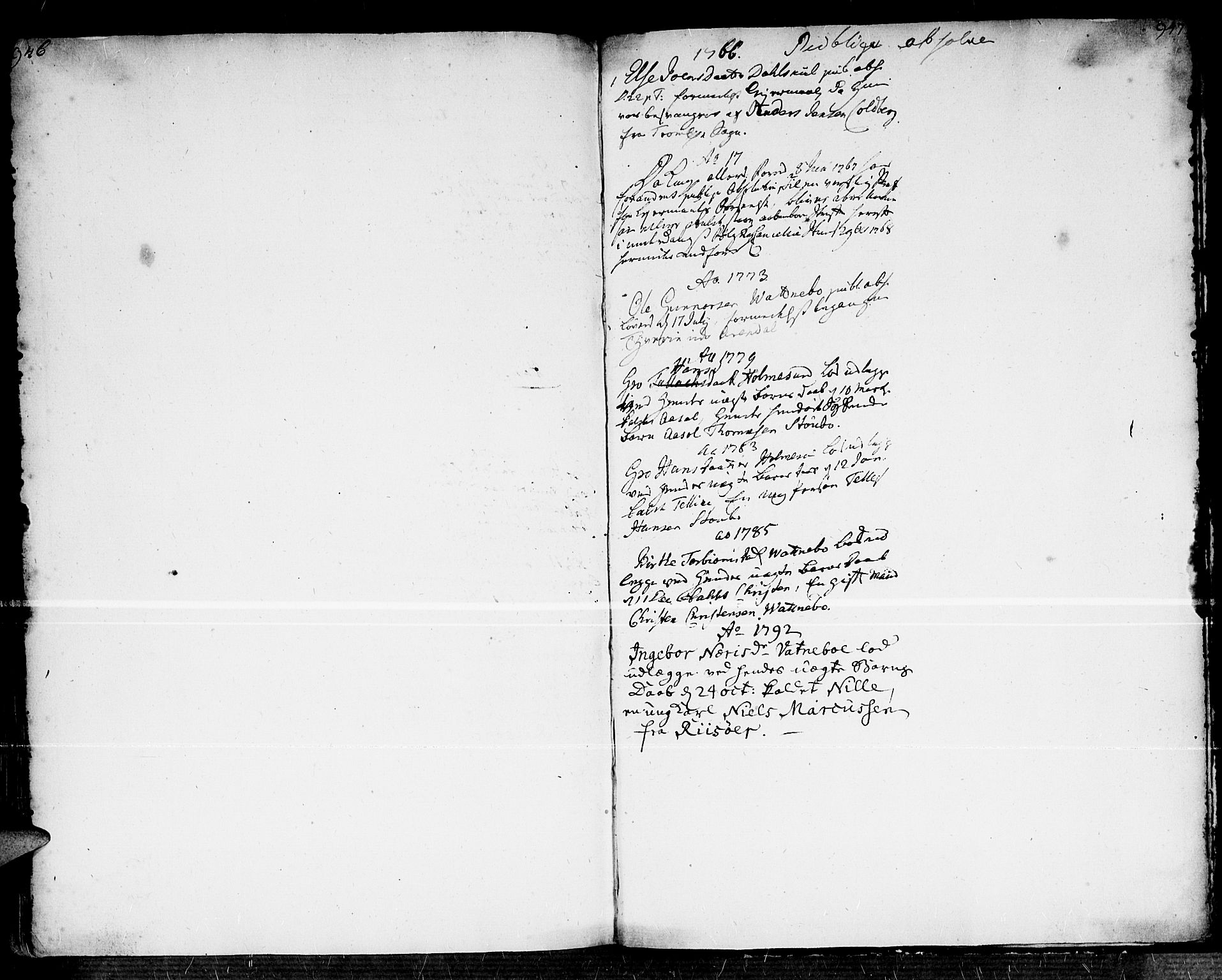 Dypvåg sokneprestkontor, SAK/1111-0007/F/Fa/Faa/L0001: Parish register (official) no. A 1 /2, 1765-1798, p. 946-947