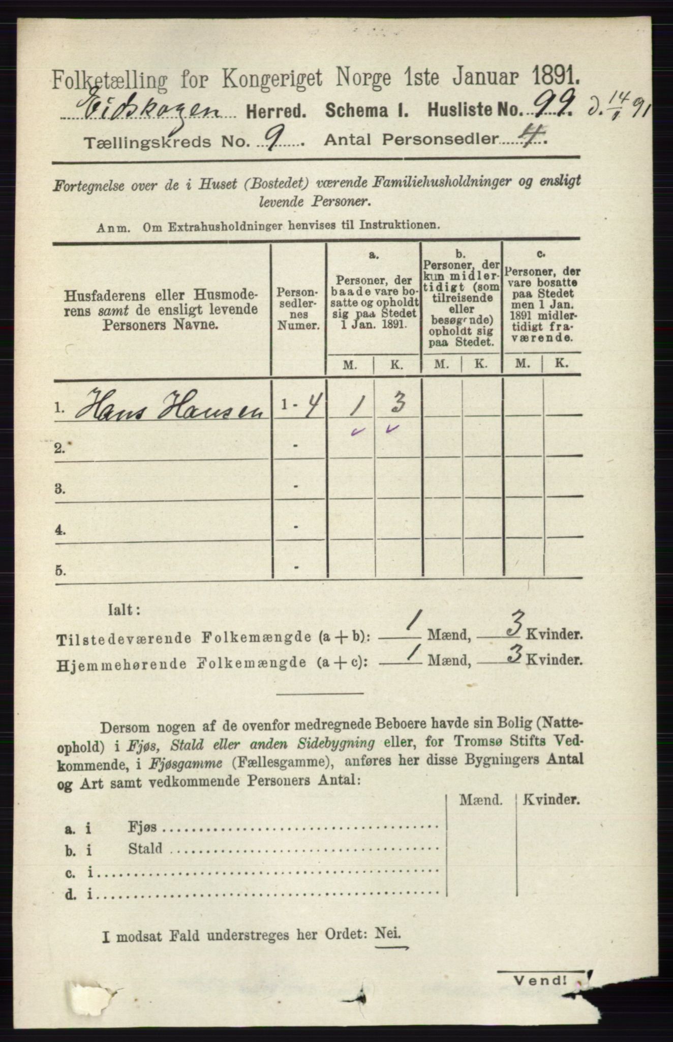 RA, 1891 census for 0420 Eidskog, 1891, p. 5376