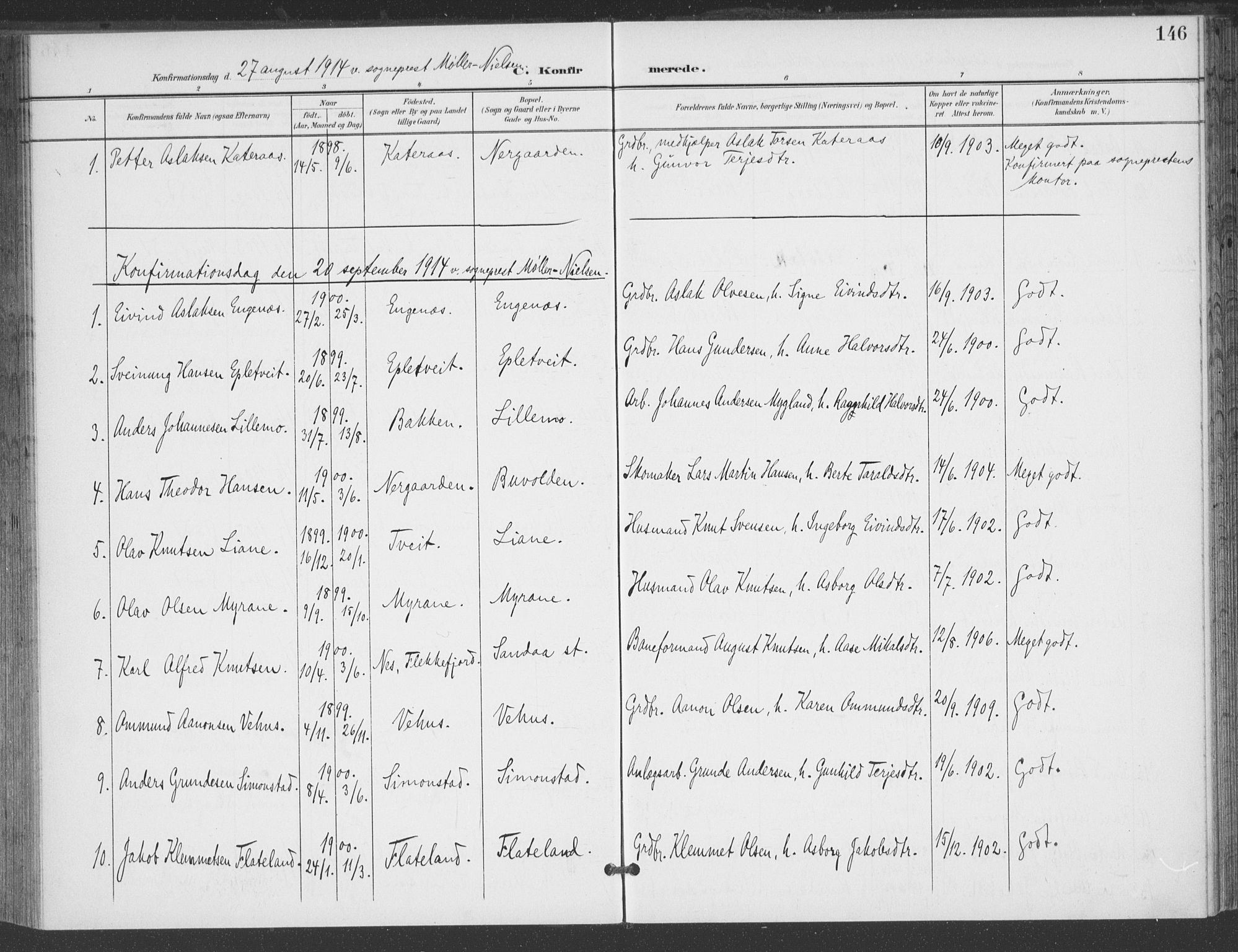 Åmli sokneprestkontor, AV/SAK-1111-0050/F/Fa/Fac/L0012: Parish register (official) no. A 12, 1900-1914, p. 146