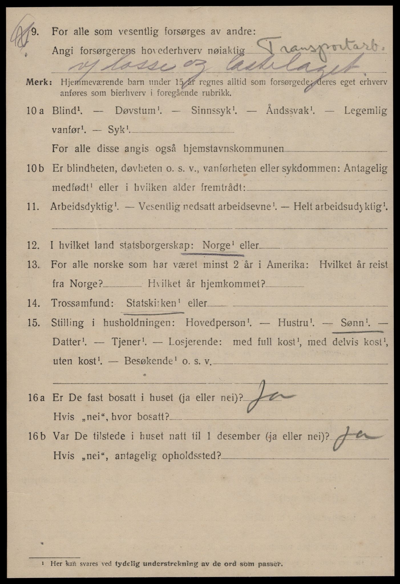 SAT, 1920 census for Kristiansund, 1920, p. 19828