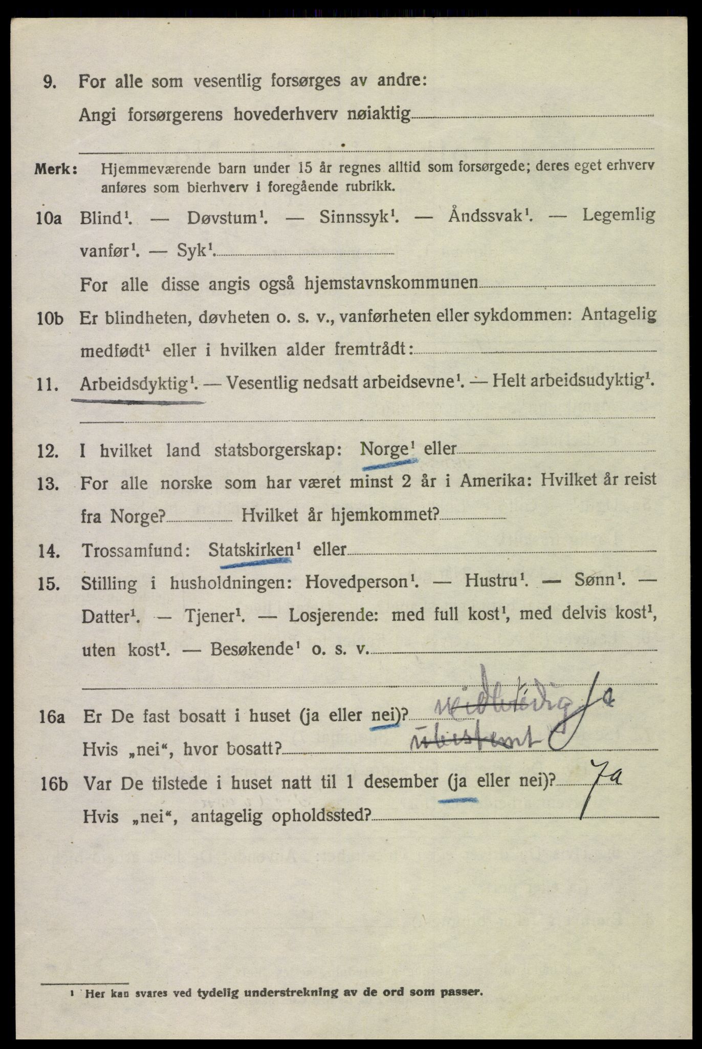 SAH, 1920 census for Vinger, 1920, p. 11083