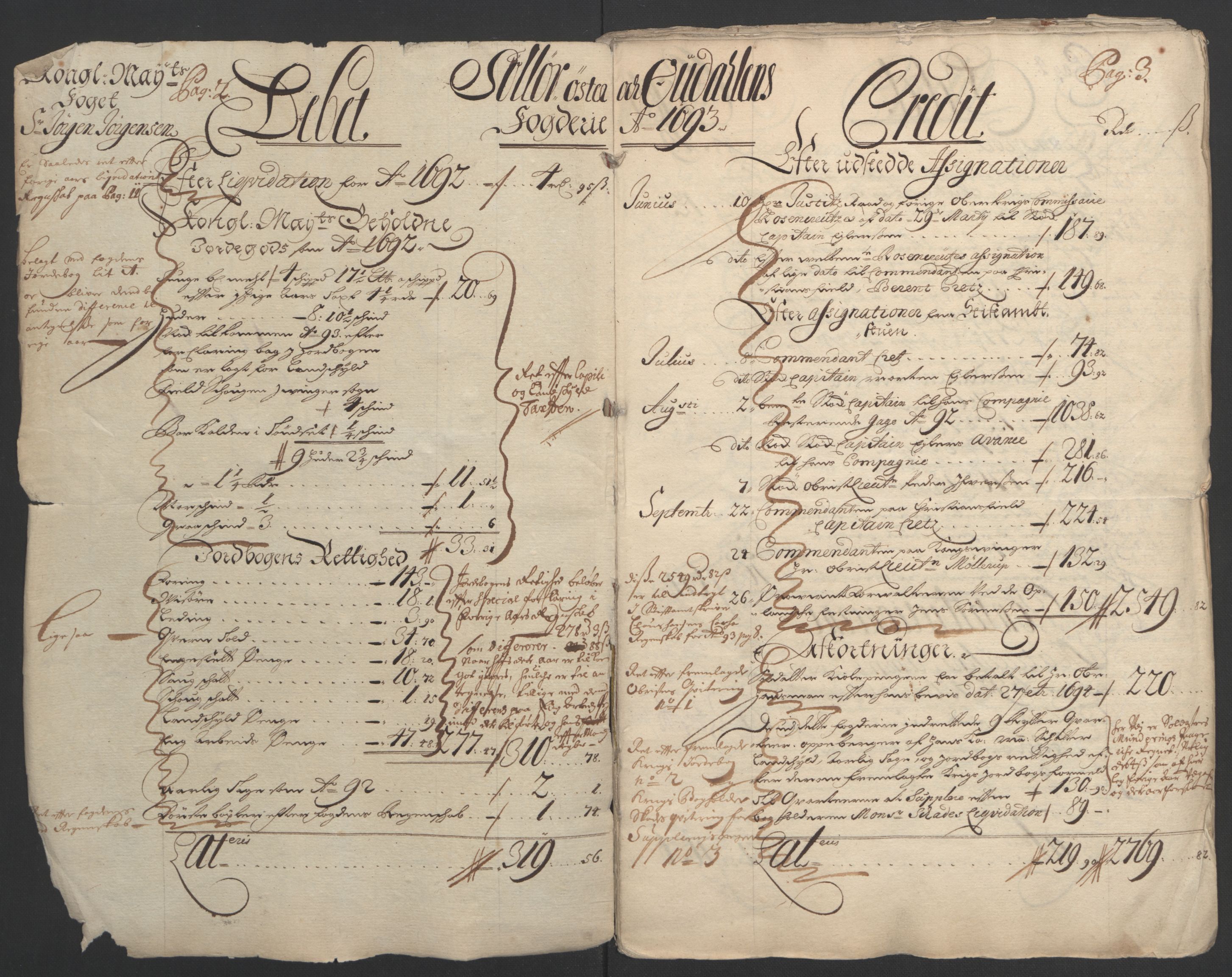Rentekammeret inntil 1814, Reviderte regnskaper, Fogderegnskap, RA/EA-4092/R13/L0831: Fogderegnskap Solør, Odal og Østerdal, 1693, p. 5