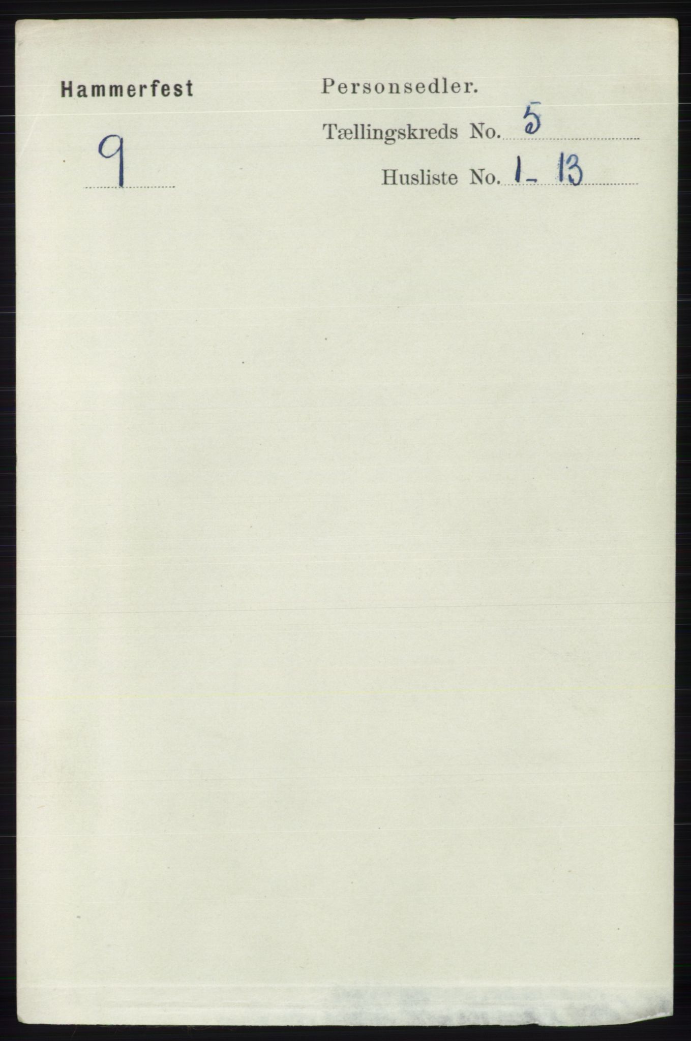 RA, 1891 census for 2001 Hammerfest, 1891, p. 1358