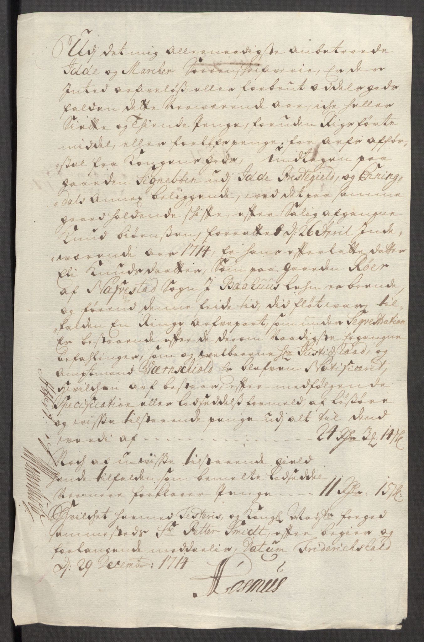 Rentekammeret inntil 1814, Reviderte regnskaper, Fogderegnskap, RA/EA-4092/R01/L0022: Fogderegnskap Idd og Marker, 1713-1714, p. 448