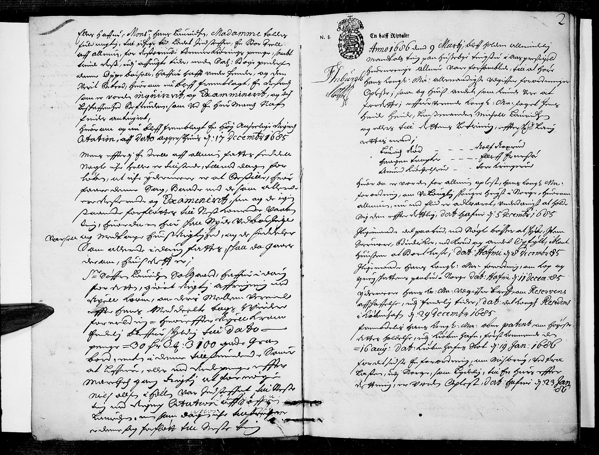 Follo sorenskriveri, AV/SAO-A-10274/F/Fb/Fba/L0021: Tingbok, 1686-1687, p. 1b-2a