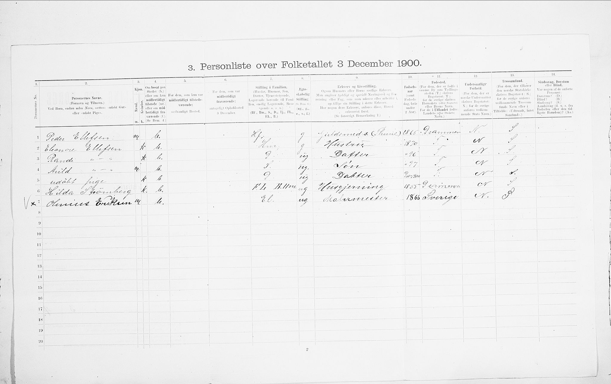 SAO, 1900 census for Kristiania, 1900, p. 100224