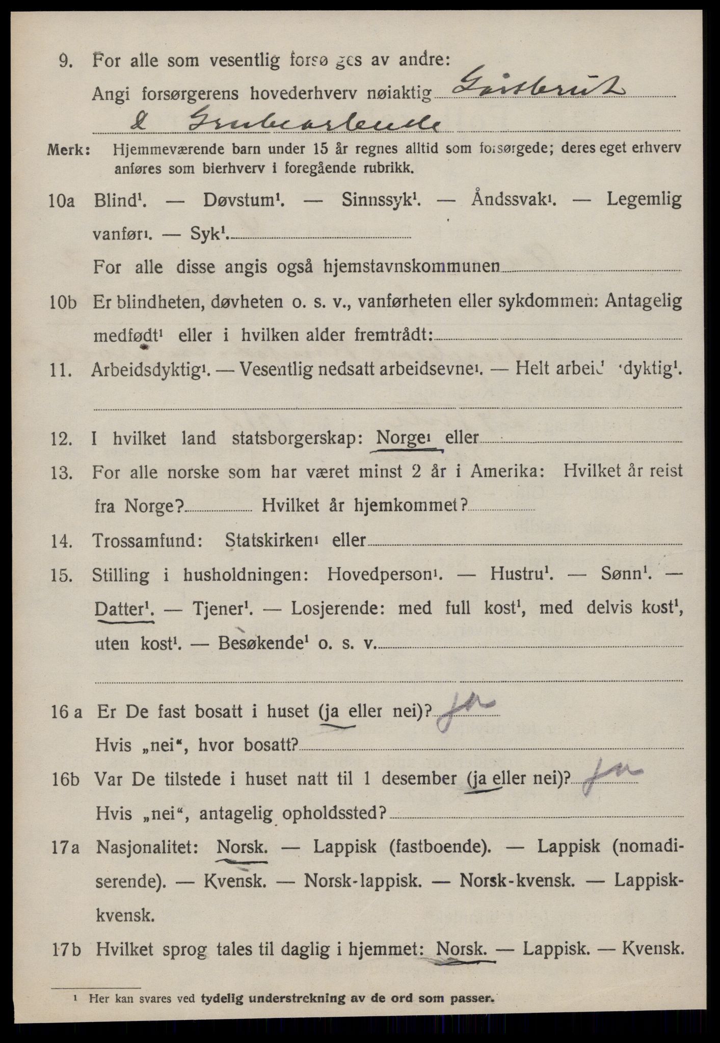 SAT, 1920 census for Ålen, 1920, p. 1209