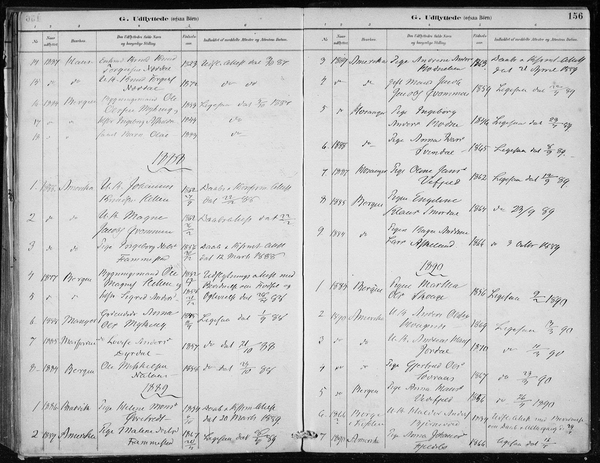 Lindås Sokneprestembete, SAB/A-76701/H/Haa: Parish register (official) no. F  1, 1886-1897, p. 156
