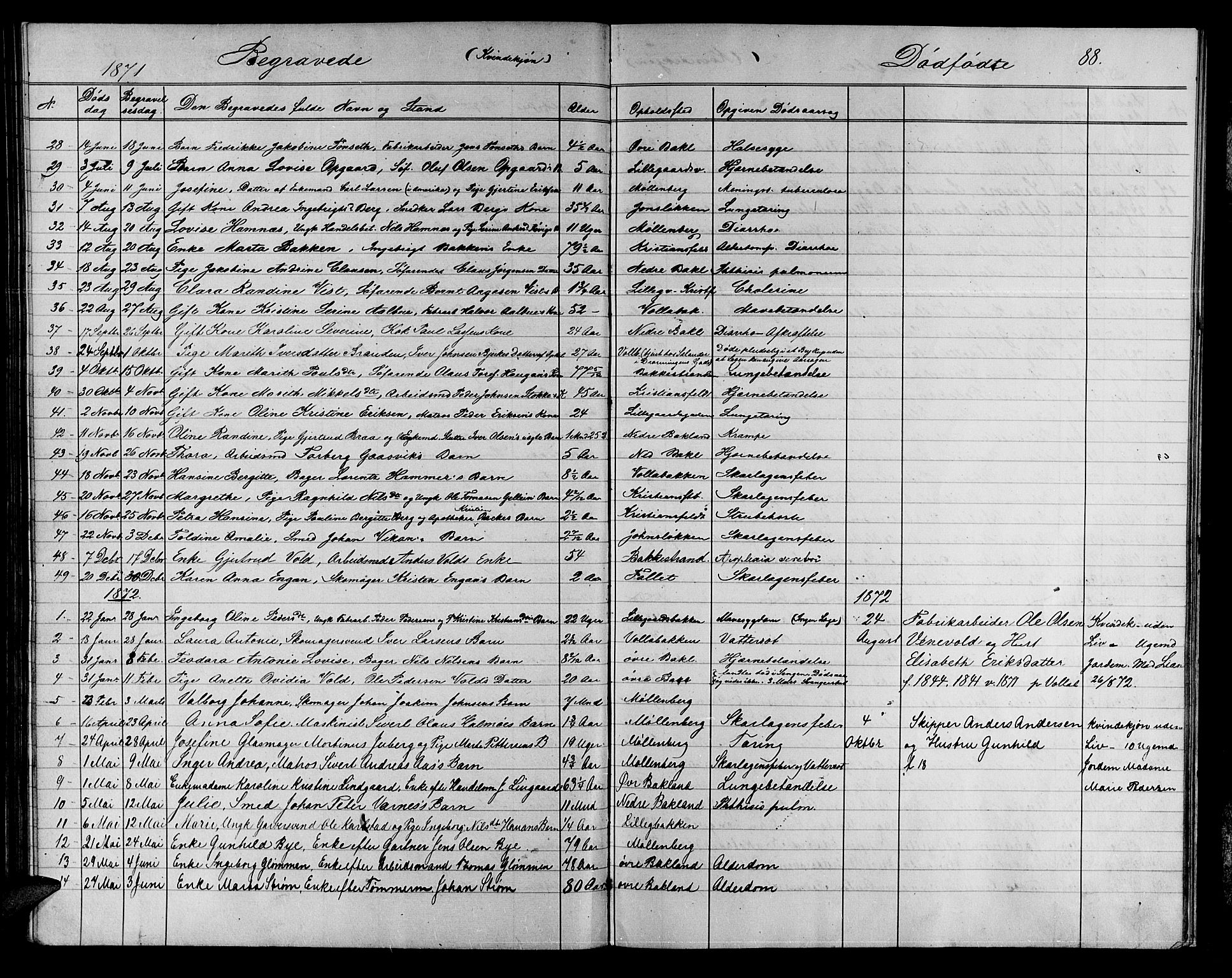 Ministerialprotokoller, klokkerbøker og fødselsregistre - Sør-Trøndelag, SAT/A-1456/604/L0221: Parish register (copy) no. 604C04, 1870-1885, p. 88