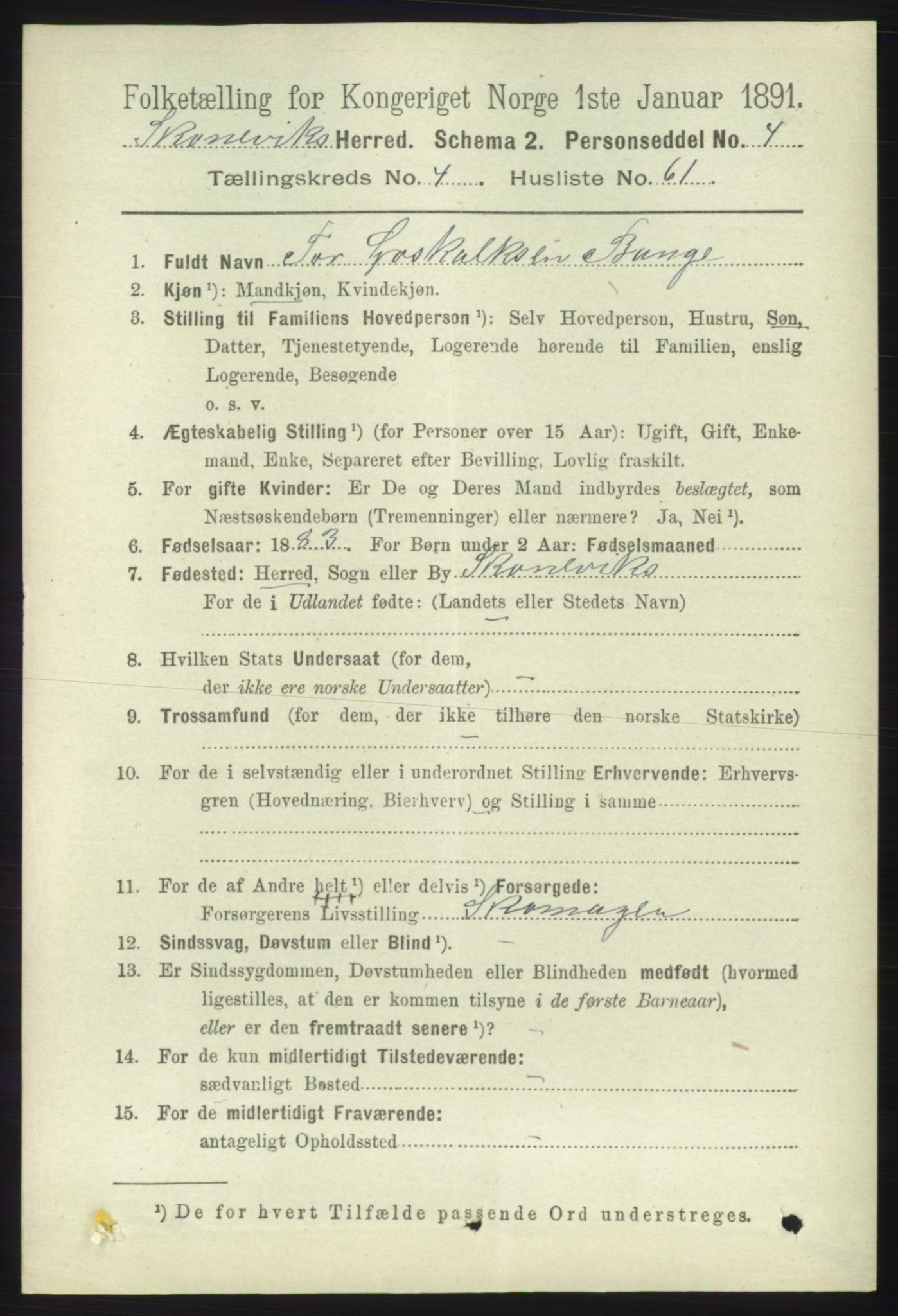 RA, 1891 census for 1212 Skånevik, 1891, p. 1219