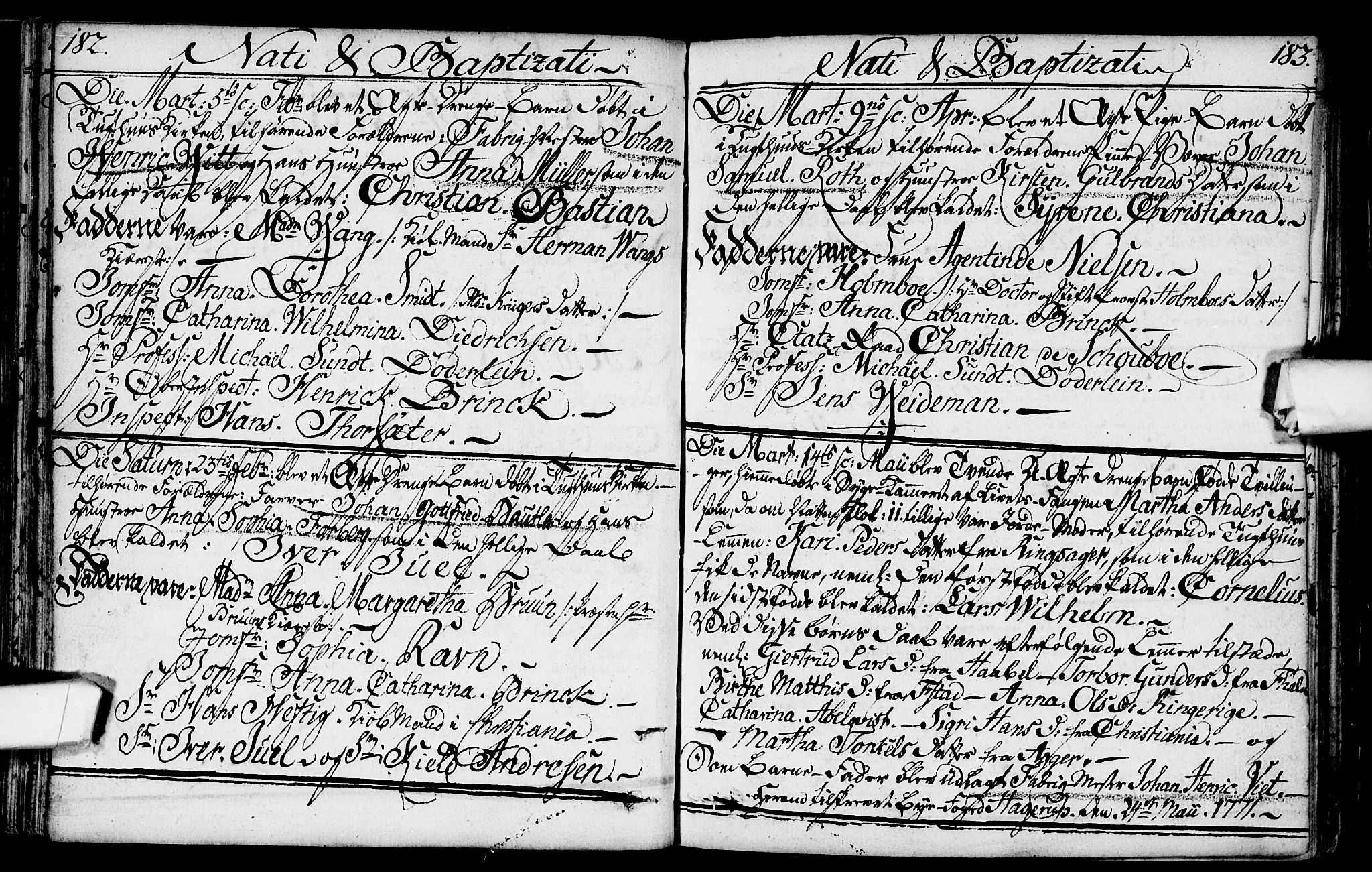 Kristiania tukthusprest Kirkebøker, SAO/A-10881/F/Fa/L0001: Parish register (official) no. 1, 1758-1828, p. 182-183