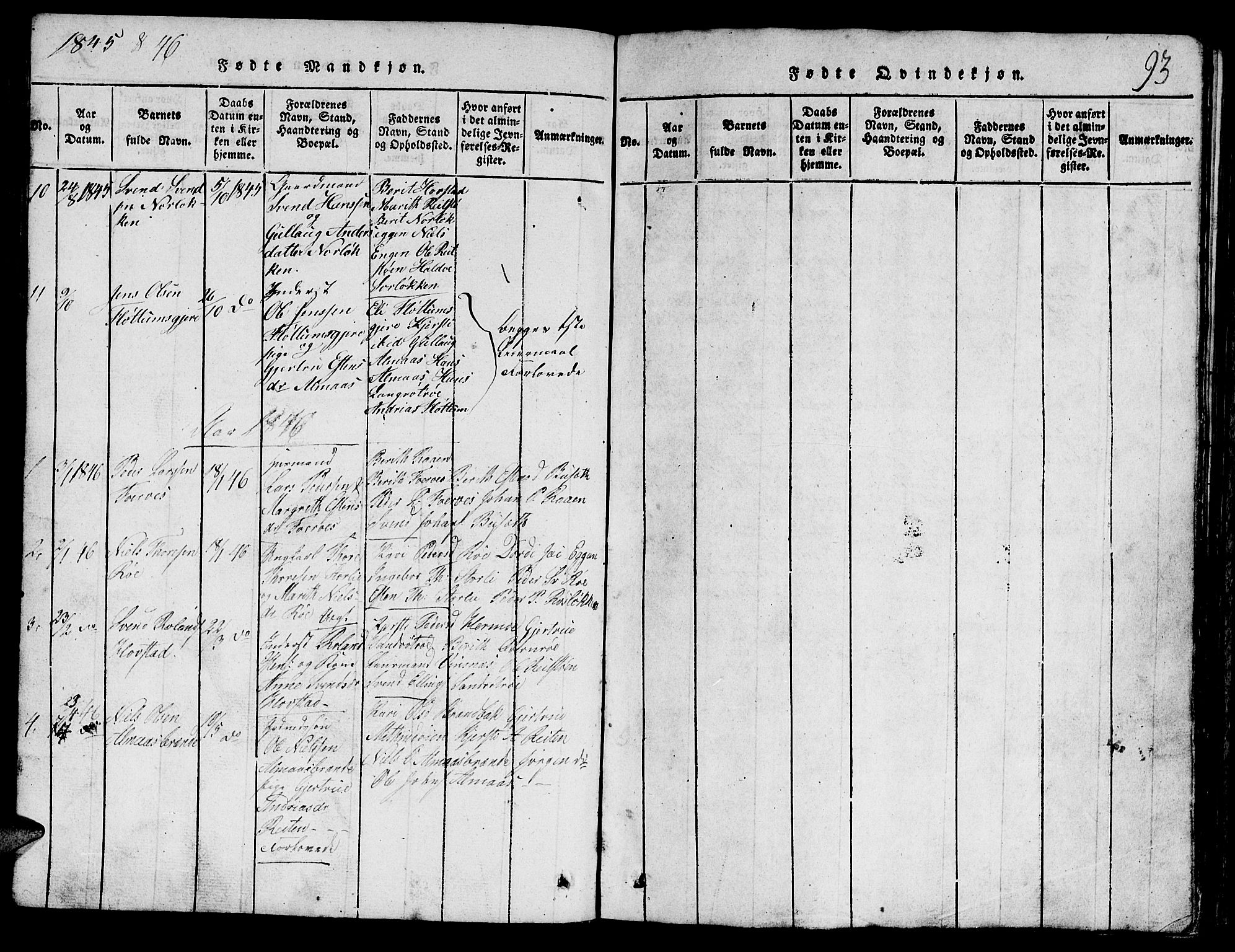Ministerialprotokoller, klokkerbøker og fødselsregistre - Sør-Trøndelag, SAT/A-1456/688/L1026: Parish register (copy) no. 688C01, 1817-1860, p. 93
