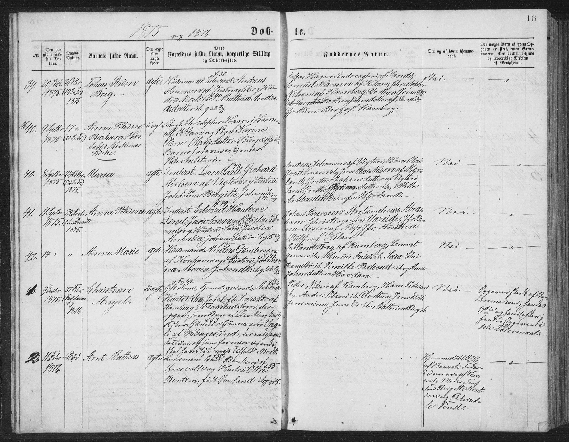 Ministerialprotokoller, klokkerbøker og fødselsregistre - Nordland, AV/SAT-A-1459/885/L1213: Parish register (copy) no. 885C02, 1874-1892, p. 16