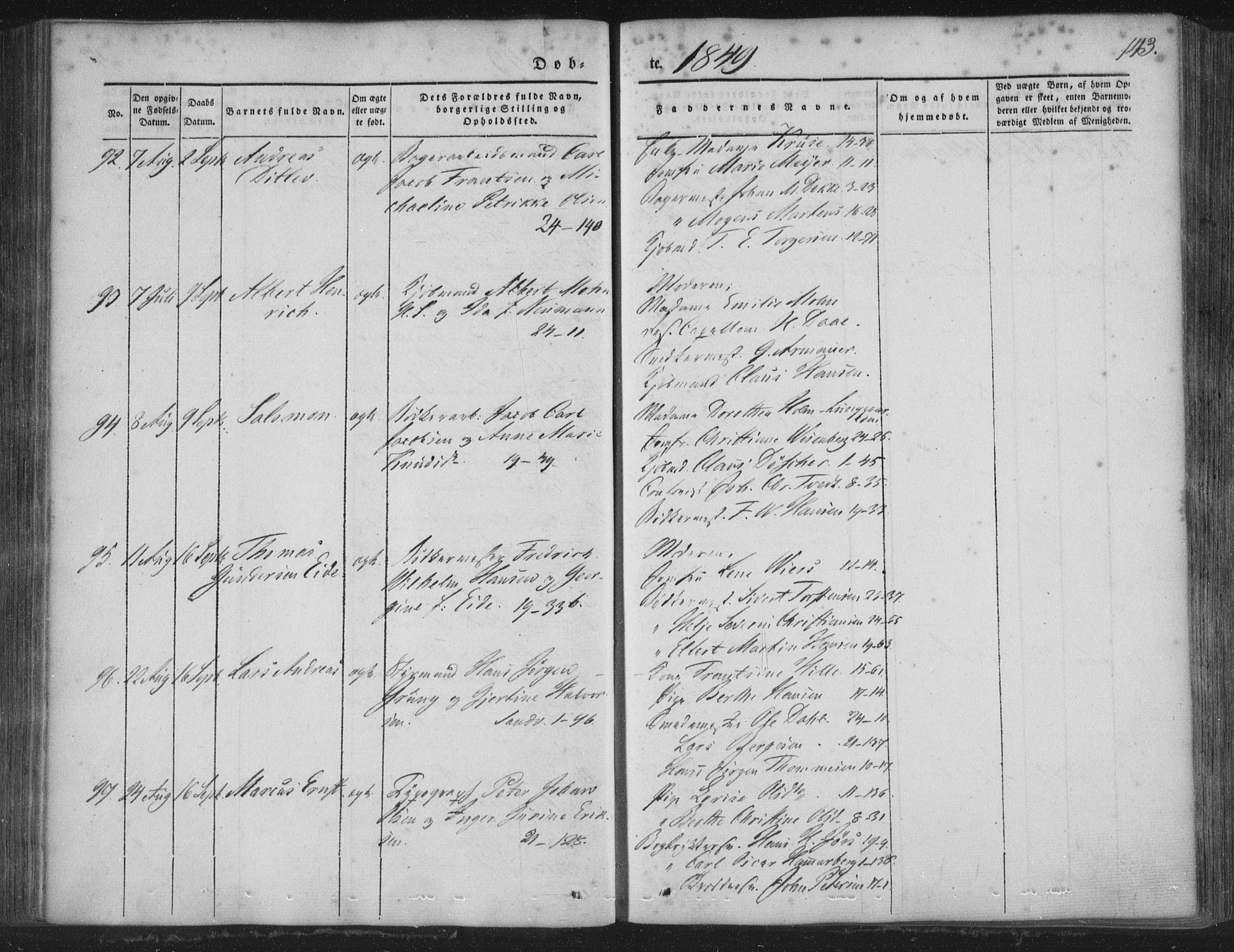 Korskirken sokneprestembete, AV/SAB-A-76101/H/Haa/L0016: Parish register (official) no. B 2, 1841-1851, p. 143