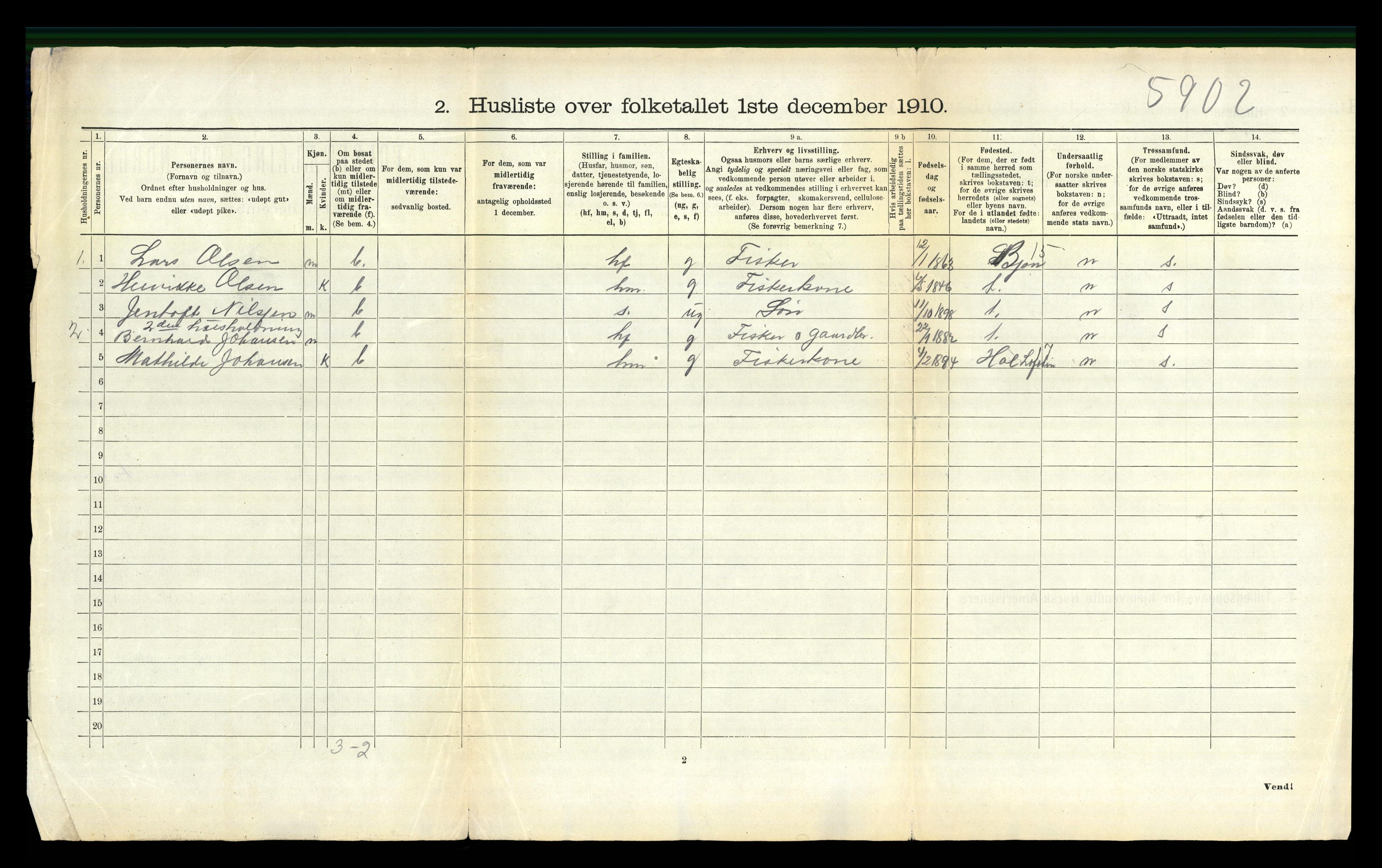 RA, 1910 census for Borge, 1910, p. 742