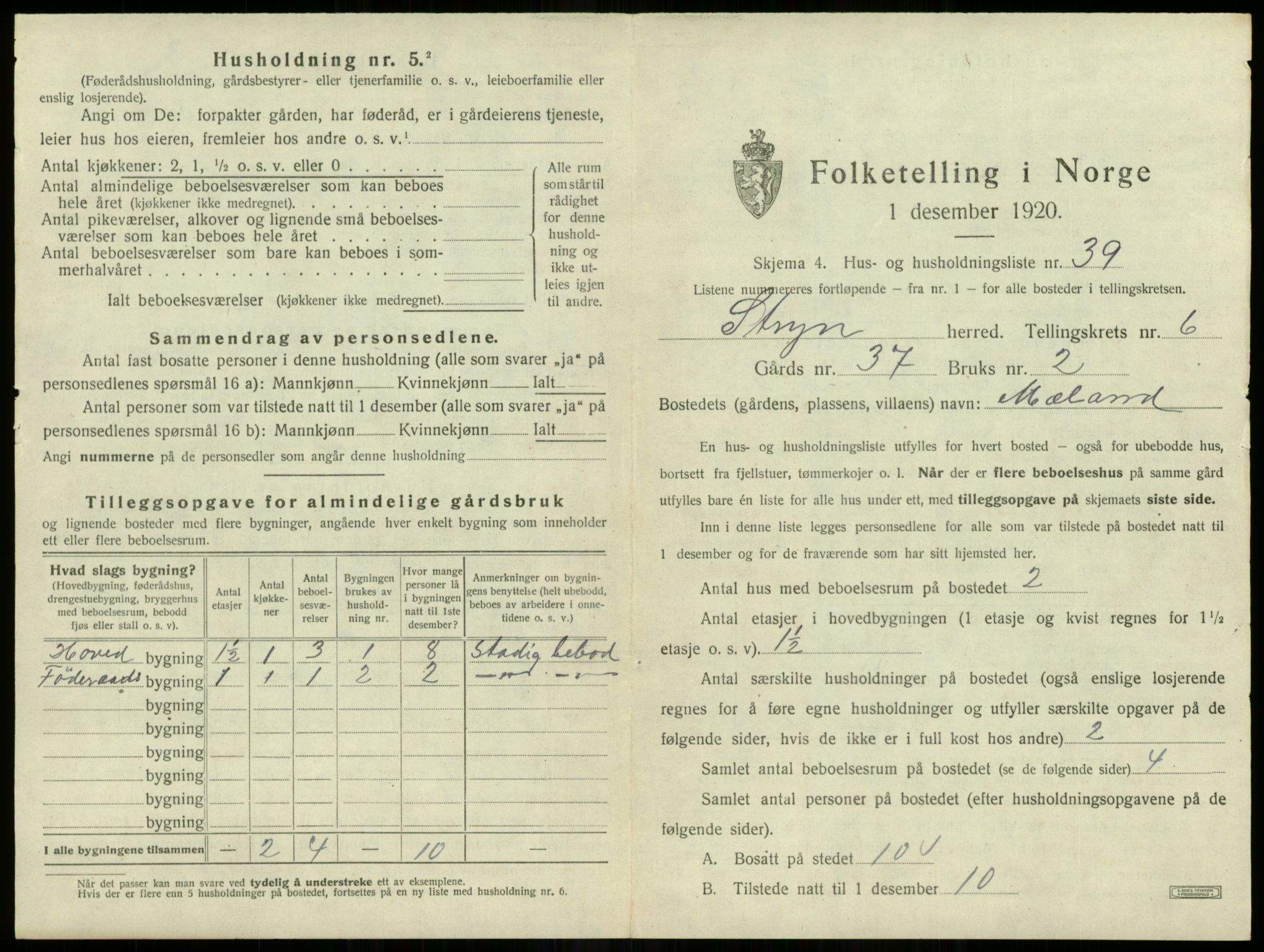 SAB, 1920 census for Stryn, 1920, p. 388