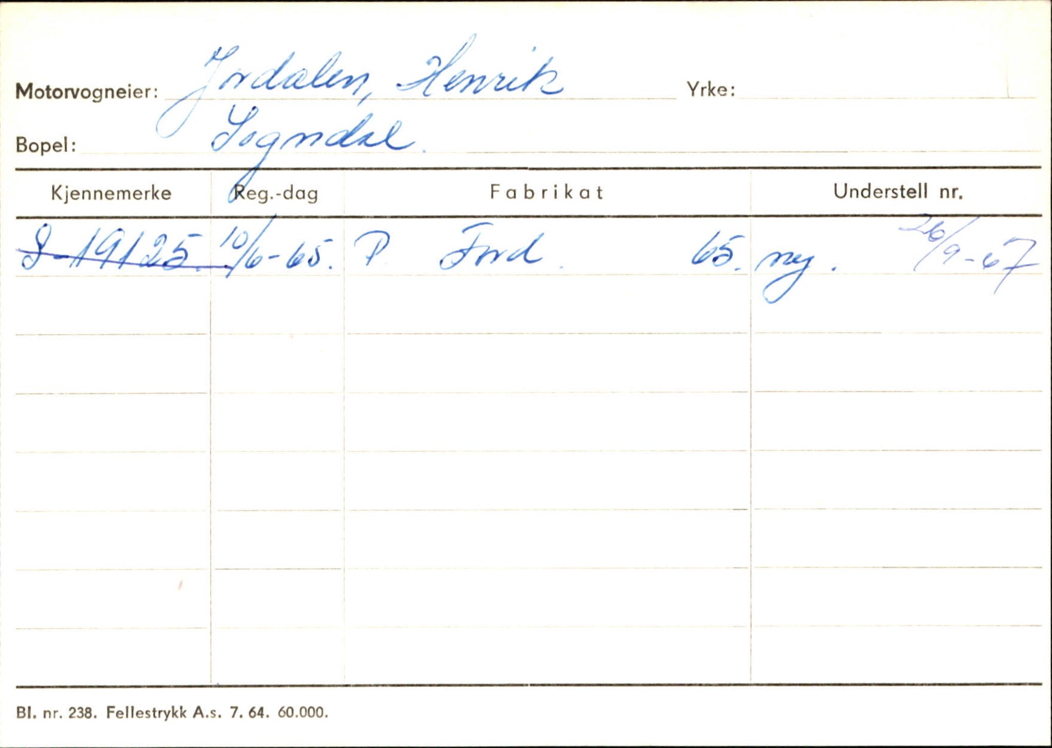 Statens vegvesen, Sogn og Fjordane vegkontor, AV/SAB-A-5301/4/F/L0124: Eigarregister Sogndal A-U, 1945-1975, p. 1203