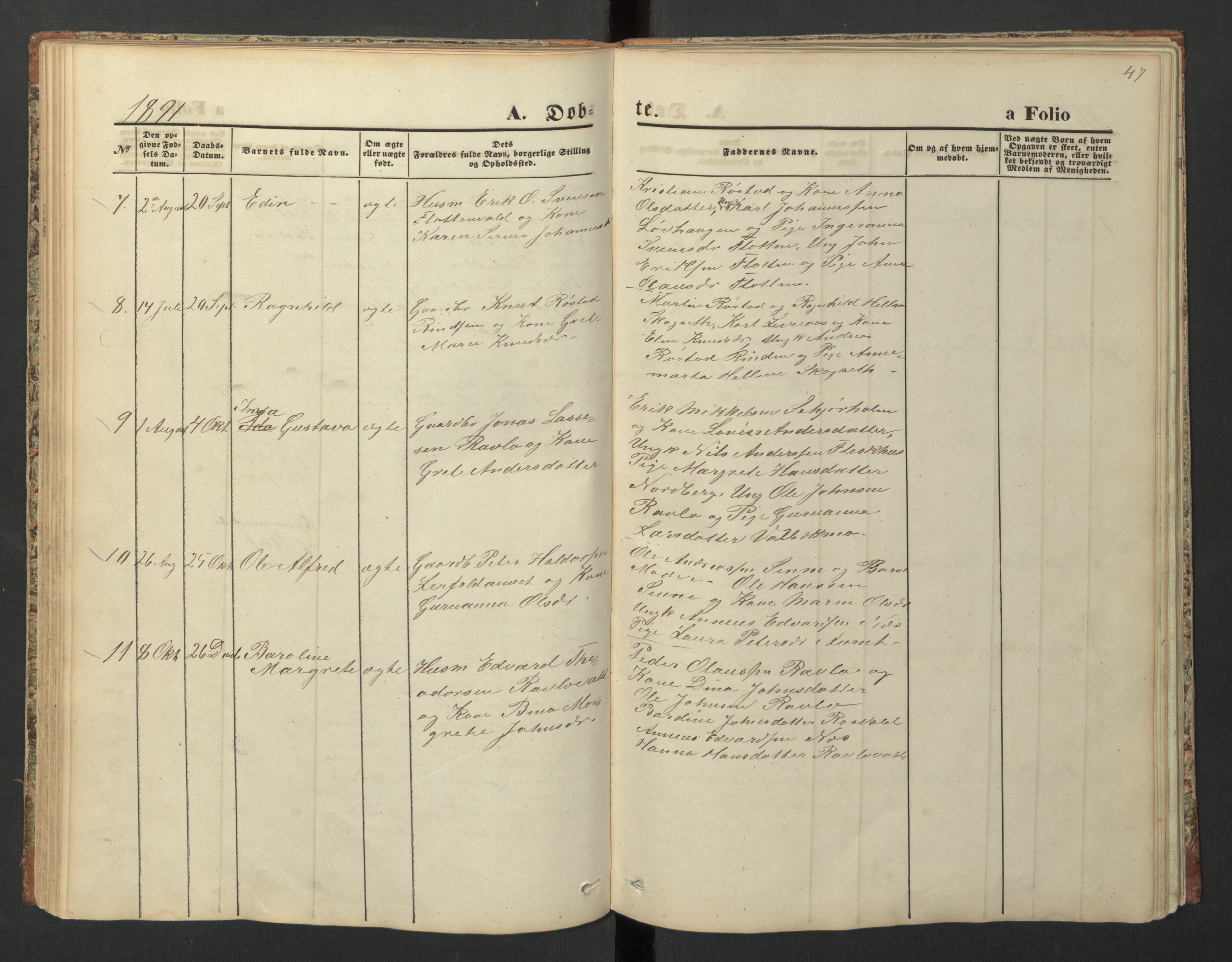 Ministerialprotokoller, klokkerbøker og fødselsregistre - Nord-Trøndelag, SAT/A-1458/726/L0271: Parish register (copy) no. 726C02, 1869-1897, p. 47