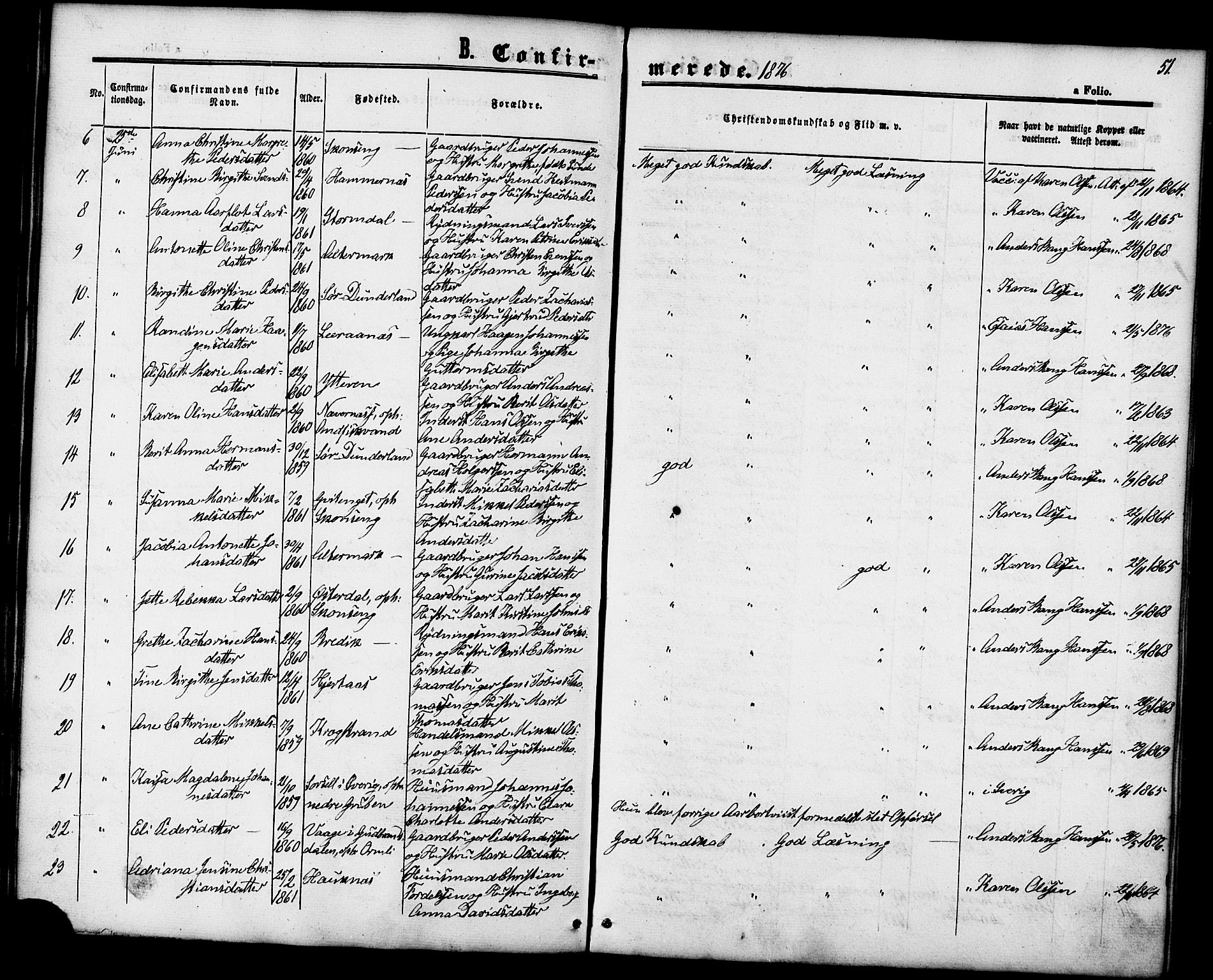 Ministerialprotokoller, klokkerbøker og fødselsregistre - Nordland, SAT/A-1459/827/L0394: Parish register (official) no. 827A06, 1865-1886, p. 51