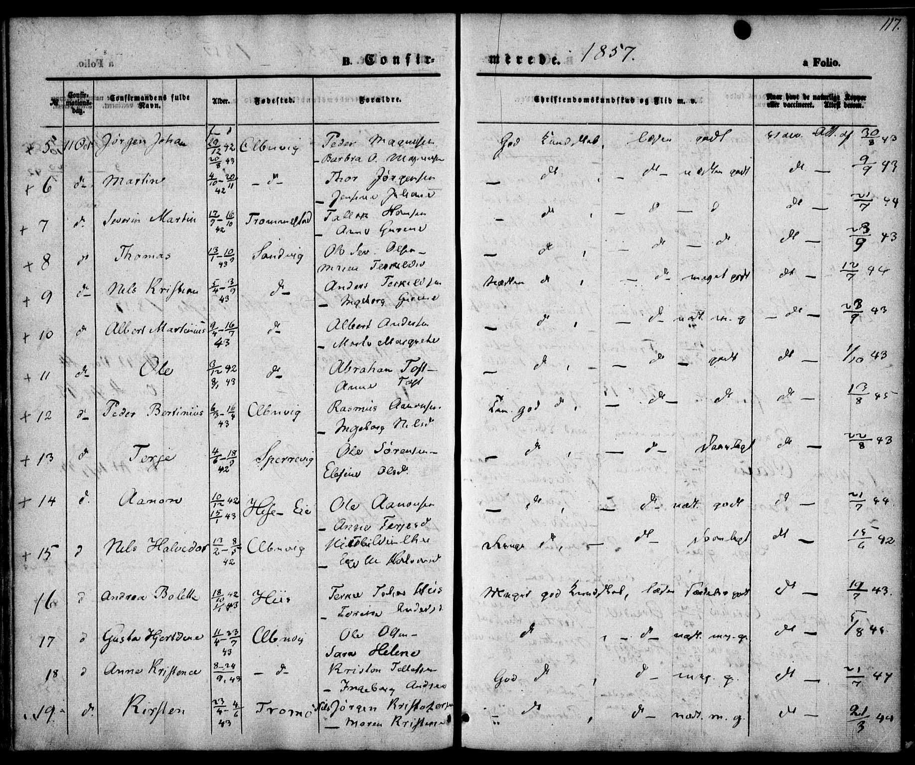 Hisøy sokneprestkontor, SAK/1111-0020/F/Fa/L0001: Parish register (official) no. A 1, 1849-1871, p. 117