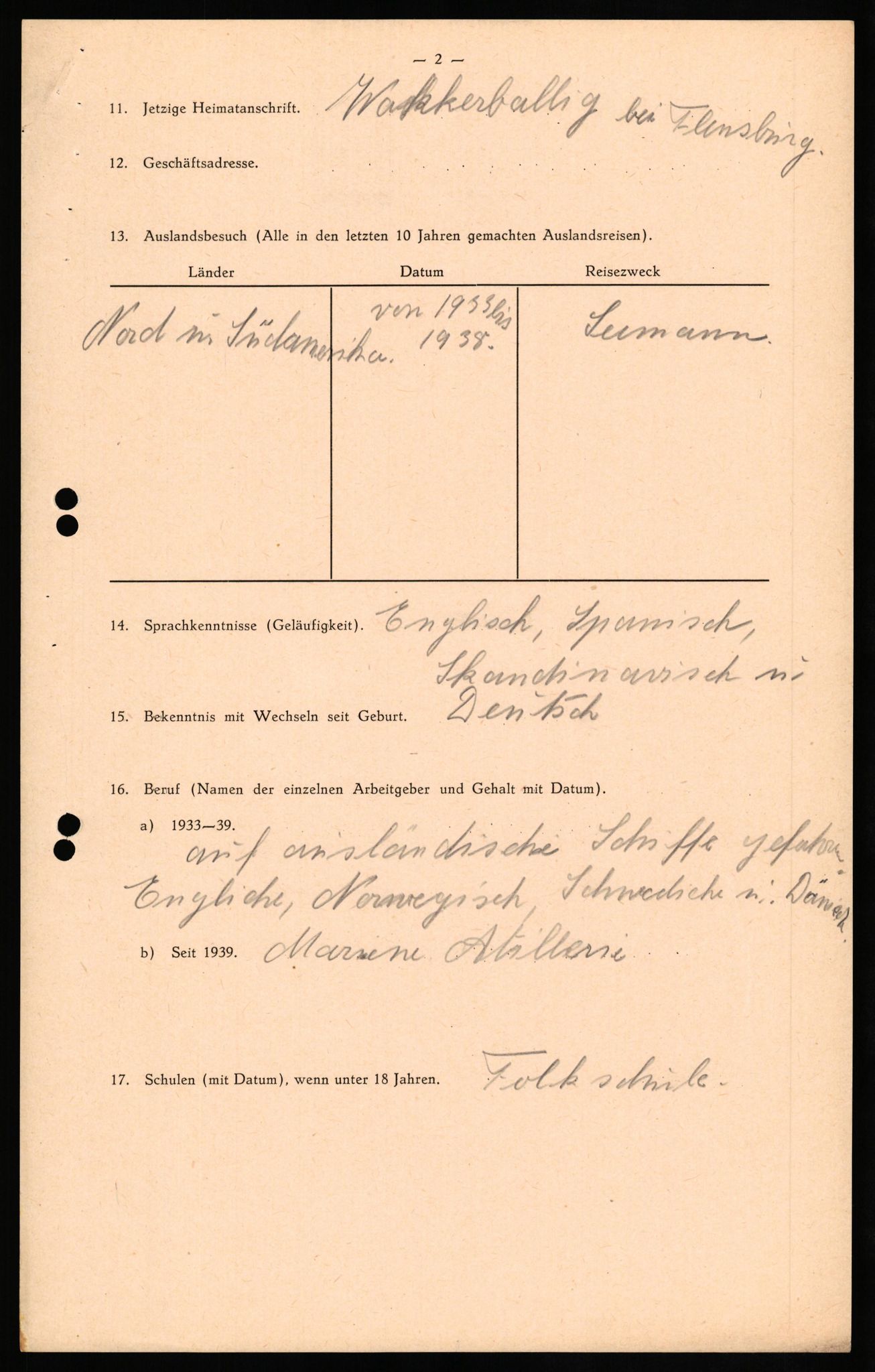 Forsvaret, Forsvarets overkommando II, AV/RA-RAFA-3915/D/Db/L0025: CI Questionaires. Tyske okkupasjonsstyrker i Norge. Tyskere., 1945-1946, p. 528