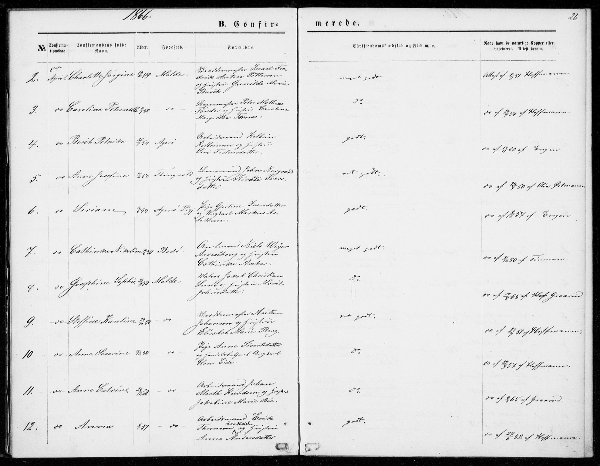 Ministerialprotokoller, klokkerbøker og fødselsregistre - Møre og Romsdal, AV/SAT-A-1454/558/L0690: Parish register (official) no. 558A04, 1864-1872, p. 26