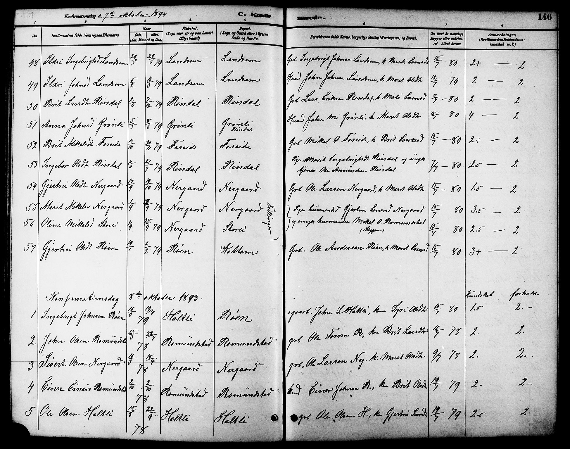 Ministerialprotokoller, klokkerbøker og fødselsregistre - Møre og Romsdal, SAT/A-1454/598/L1078: Parish register (copy) no. 598C03, 1892-1909, p. 146