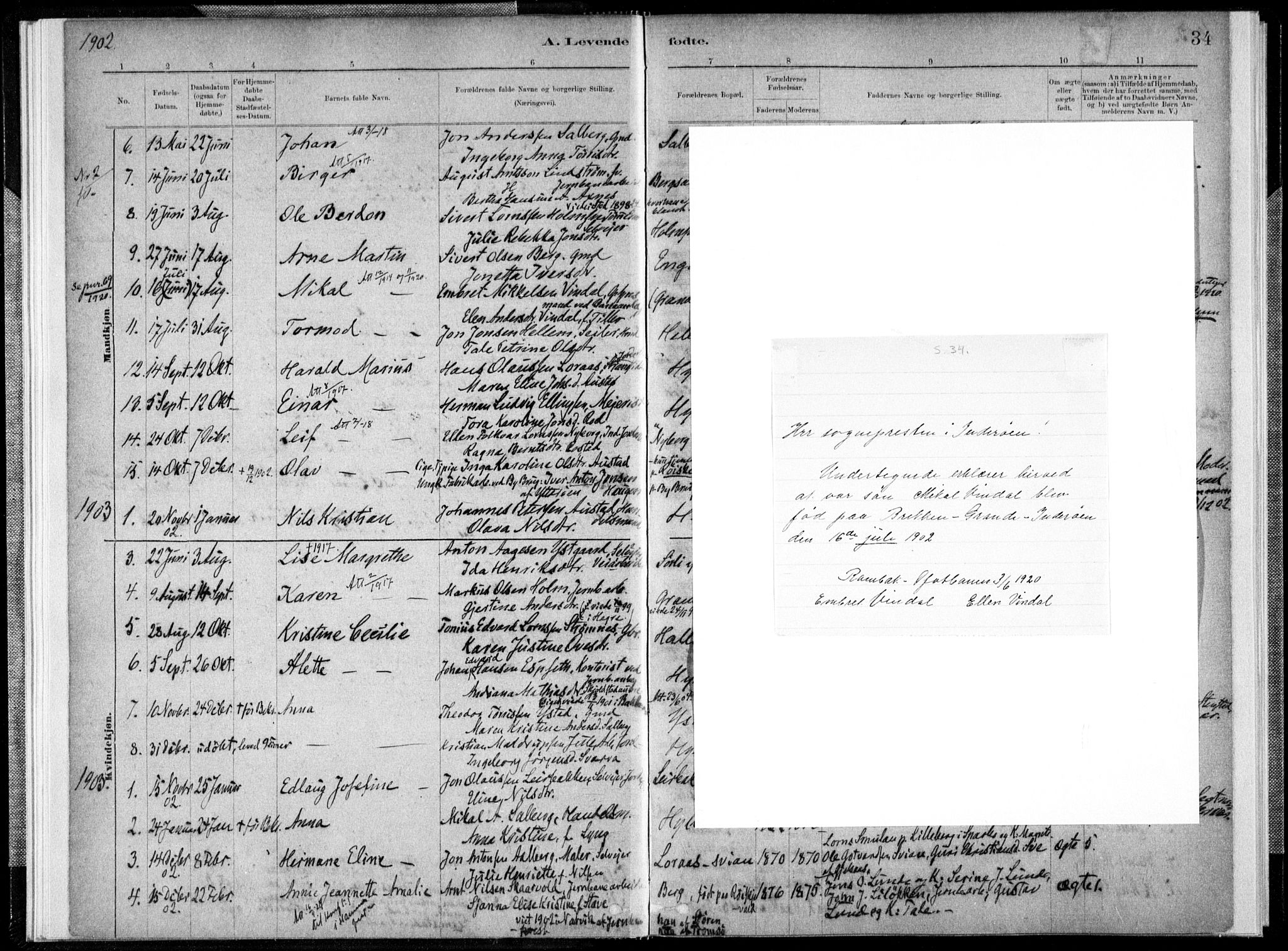 Ministerialprotokoller, klokkerbøker og fødselsregistre - Nord-Trøndelag, SAT/A-1458/731/L0309: Parish register (official) no. 731A01, 1879-1918, p. 34