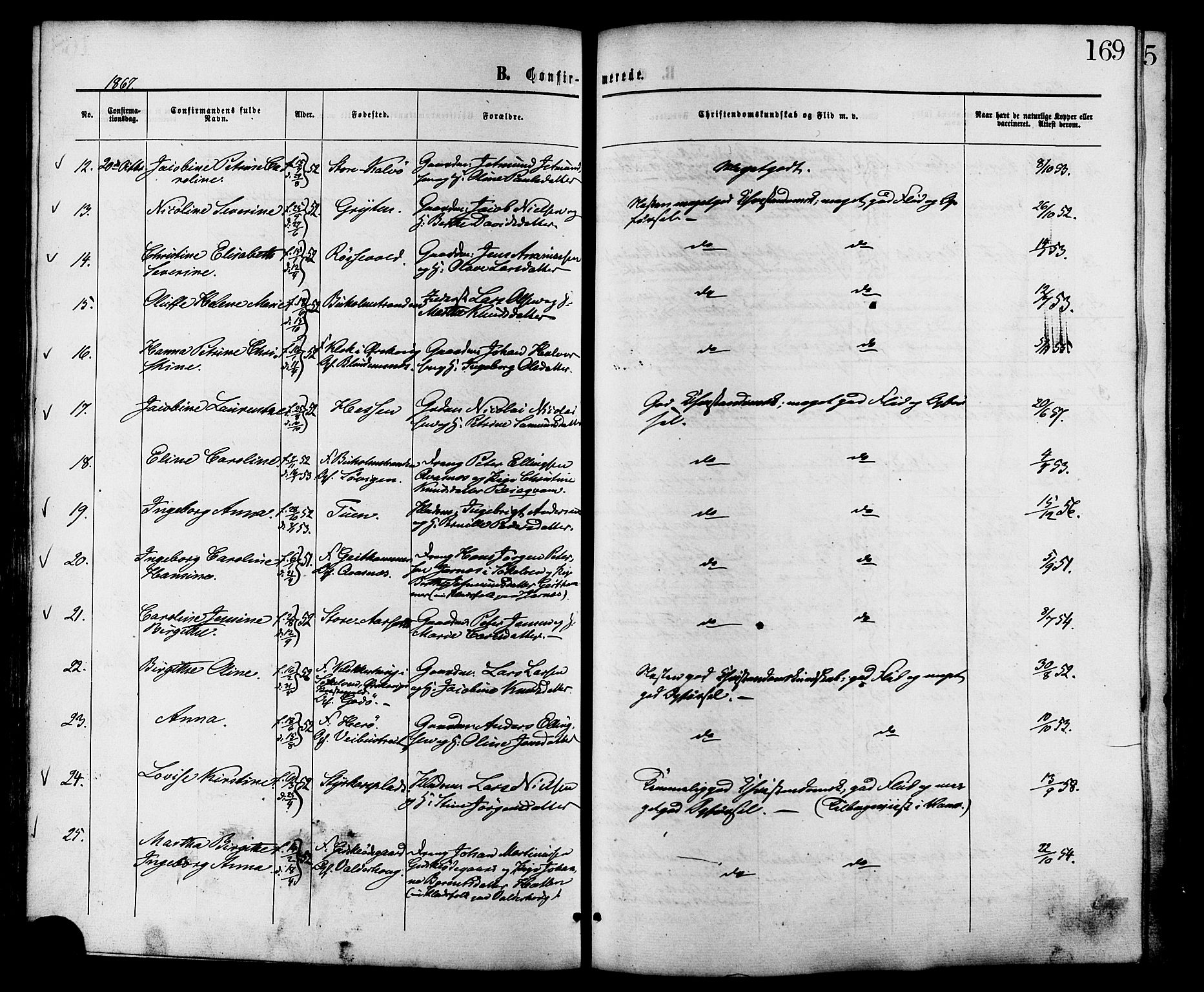 Ministerialprotokoller, klokkerbøker og fødselsregistre - Møre og Romsdal, AV/SAT-A-1454/528/L0399: Parish register (official) no. 528A10, 1864-1879, p. 169