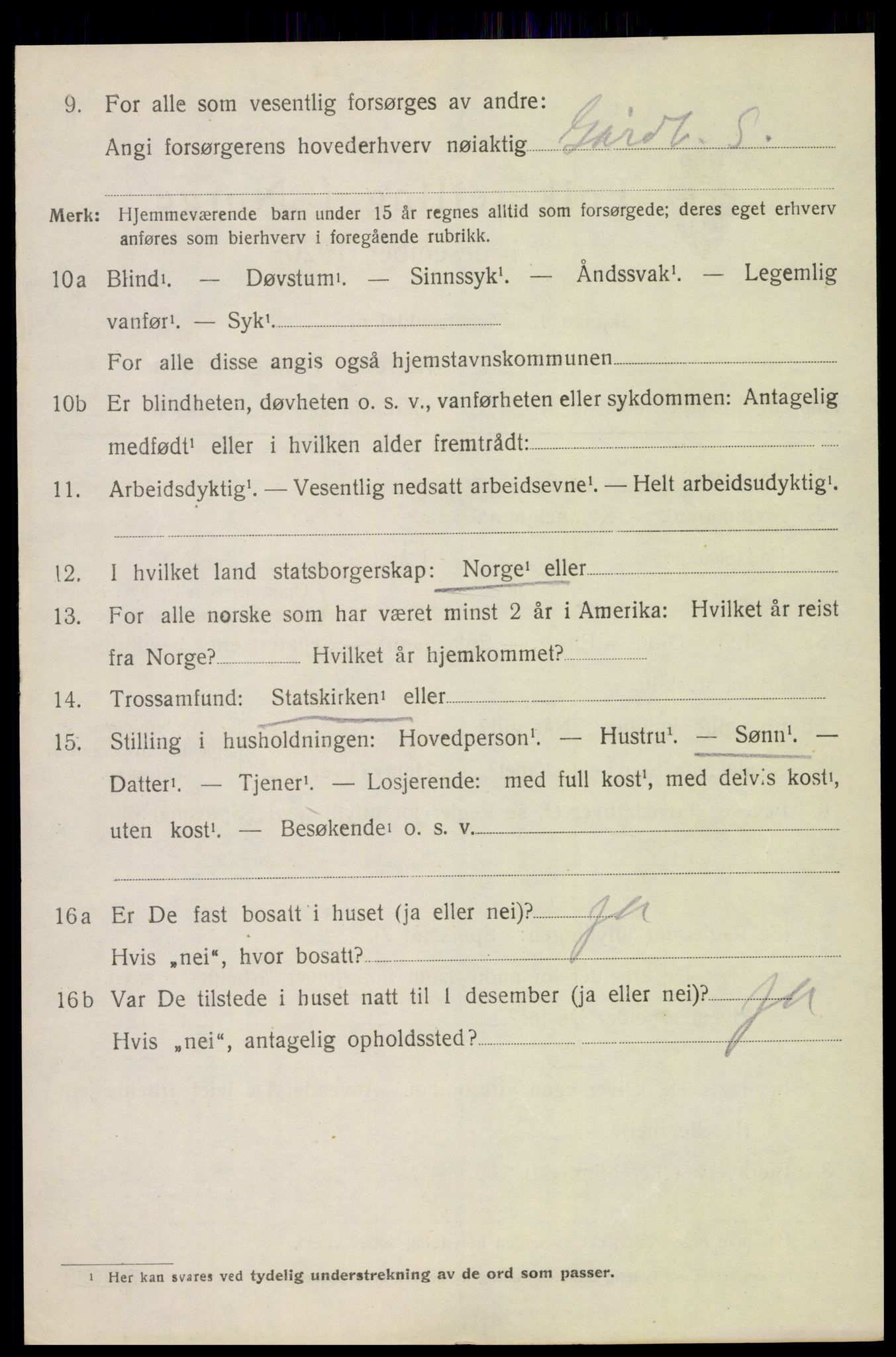 SAH, 1920 census for Gran, 1920, p. 6643