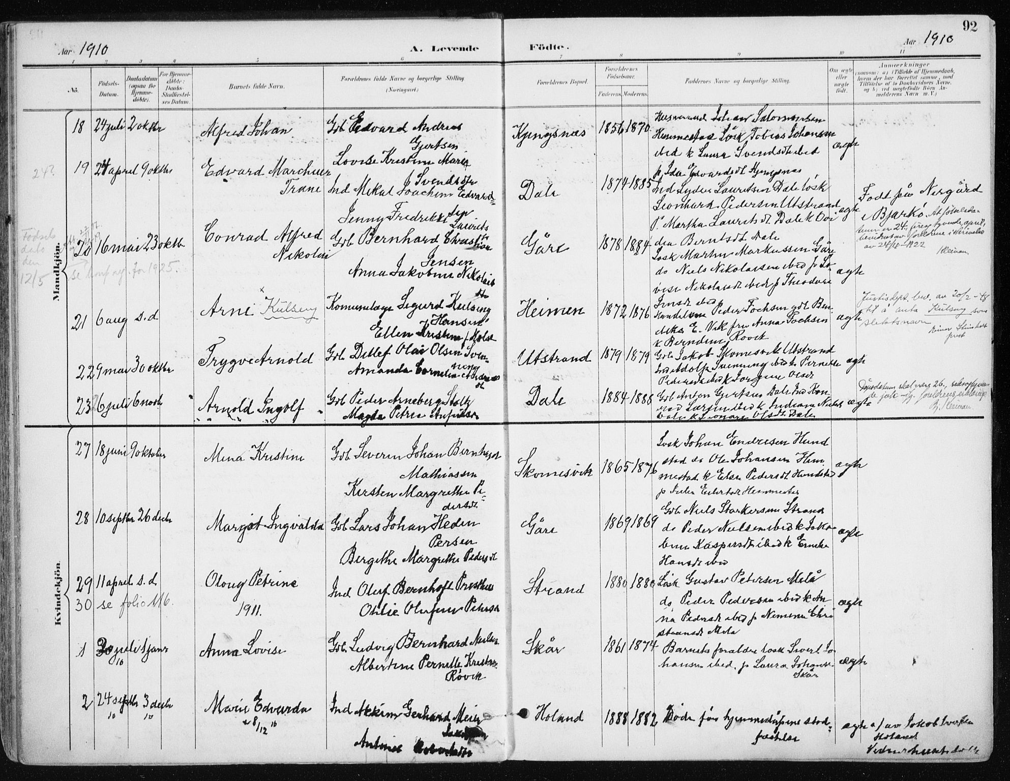 Kvæfjord sokneprestkontor, SATØ/S-1323/G/Ga/Gaa/L0006kirke: Parish register (official) no. 6, 1895-1914, p. 92